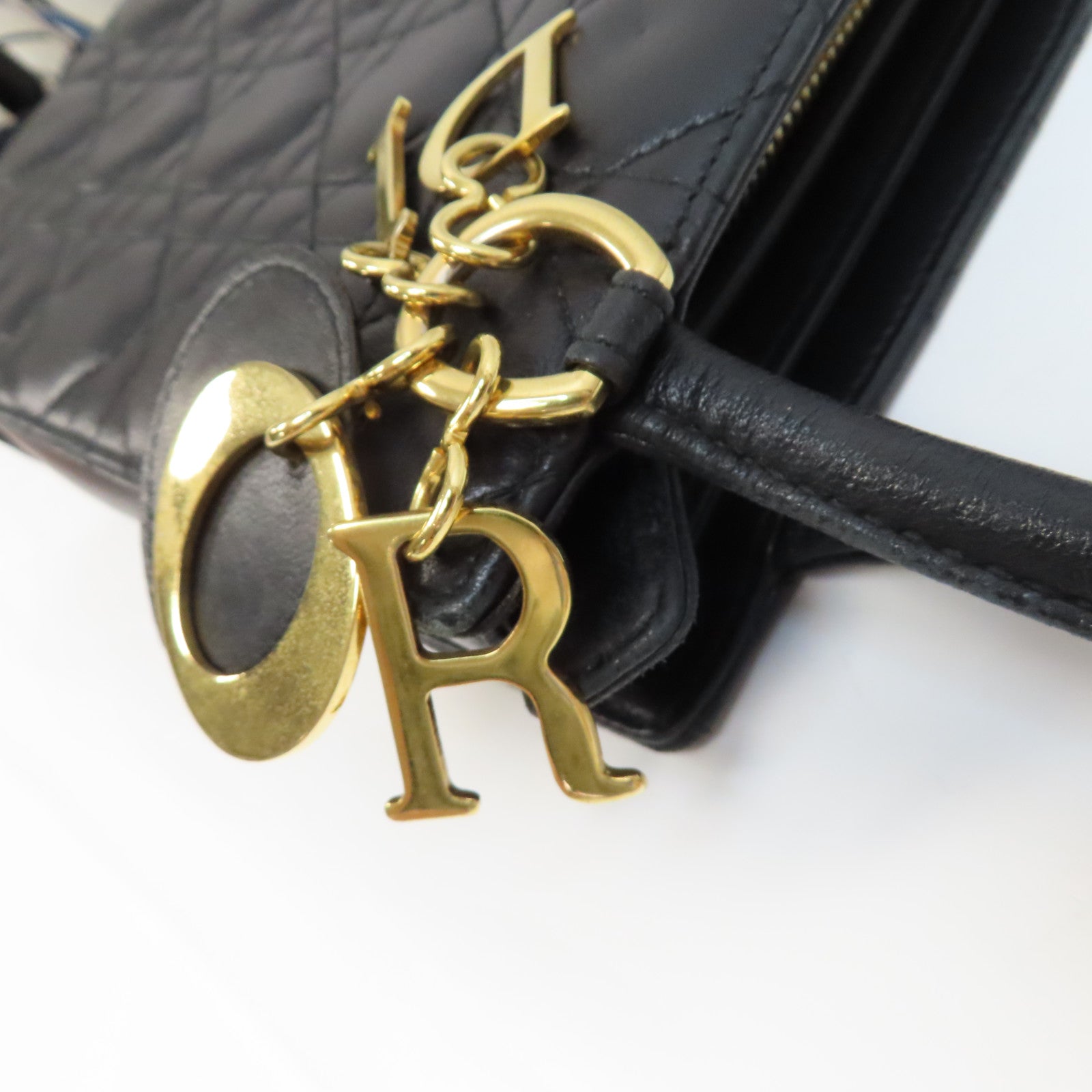 Dior 牛皮皮革Hand Bag金扣手挽袋黑色