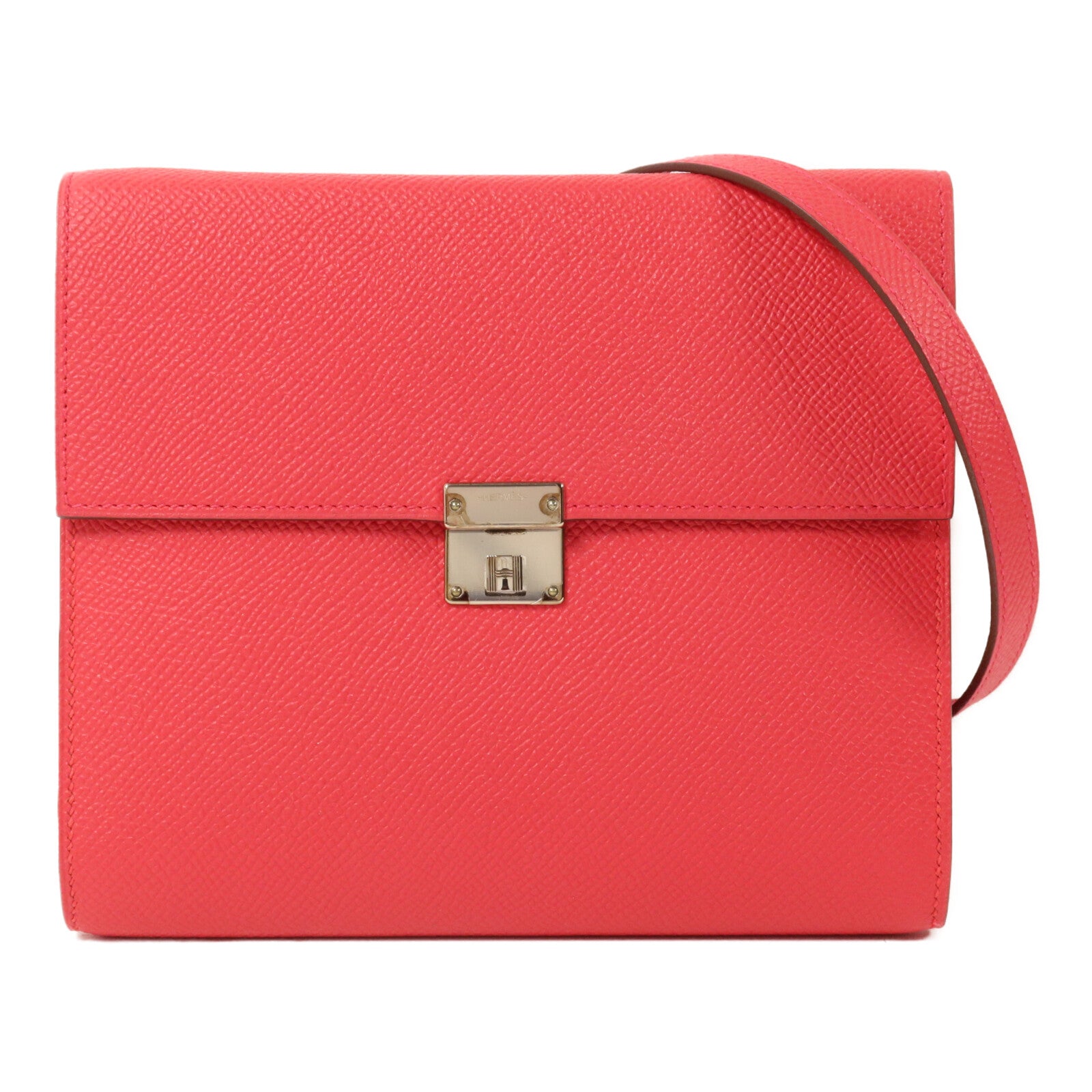 HERMES Epsom皮革Clic 16肩背袋Rose Extreme