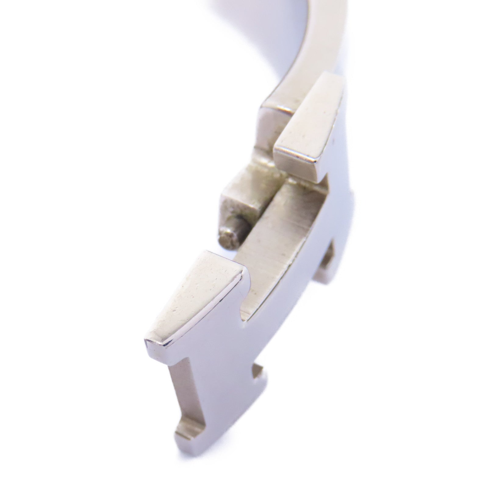 HERMES 琺瑯/金屬Clic H PM Bracelet手鐲白色/銀色