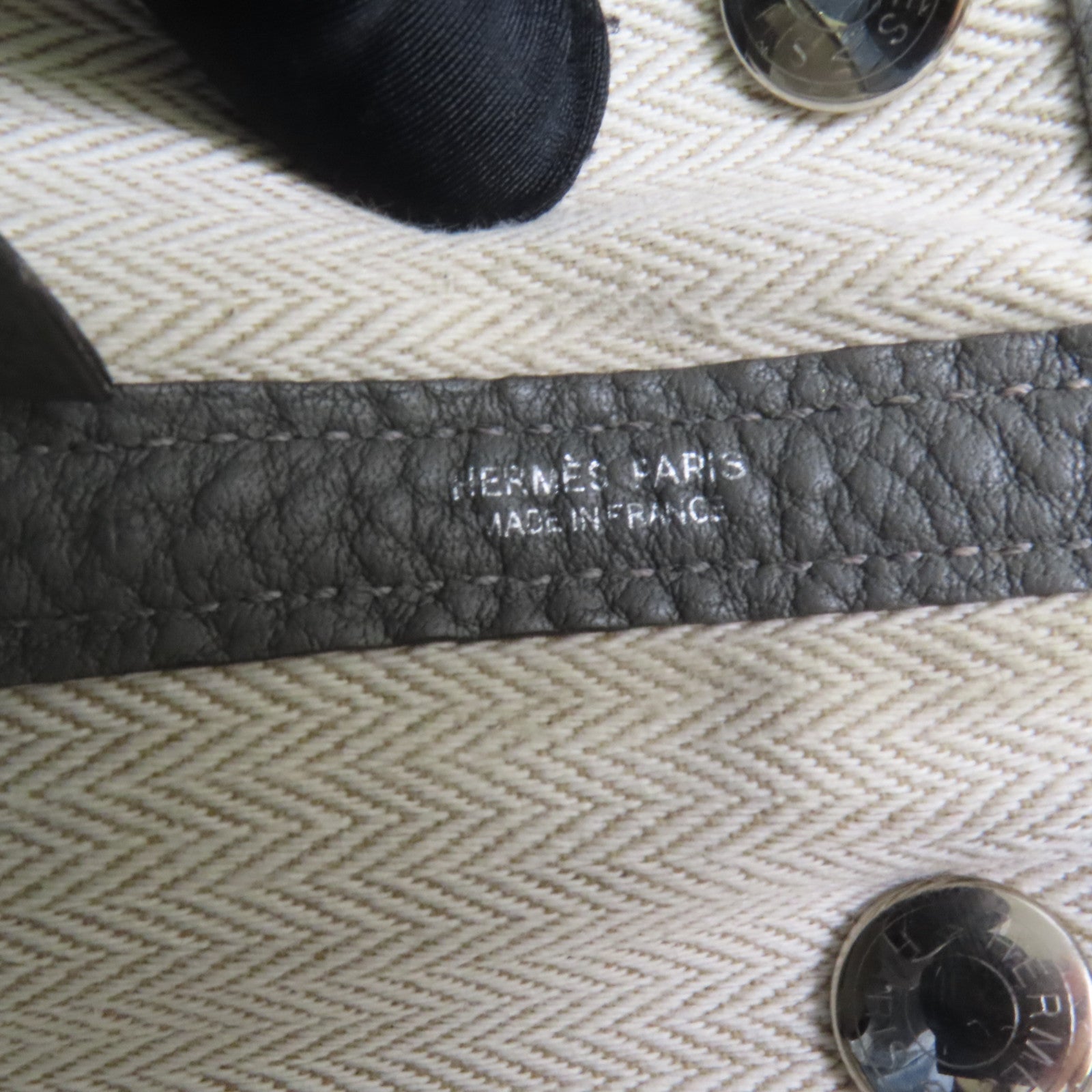 HERMES Negonda皮革Garden Party TPM銀扣手挽袋Gris Meyer