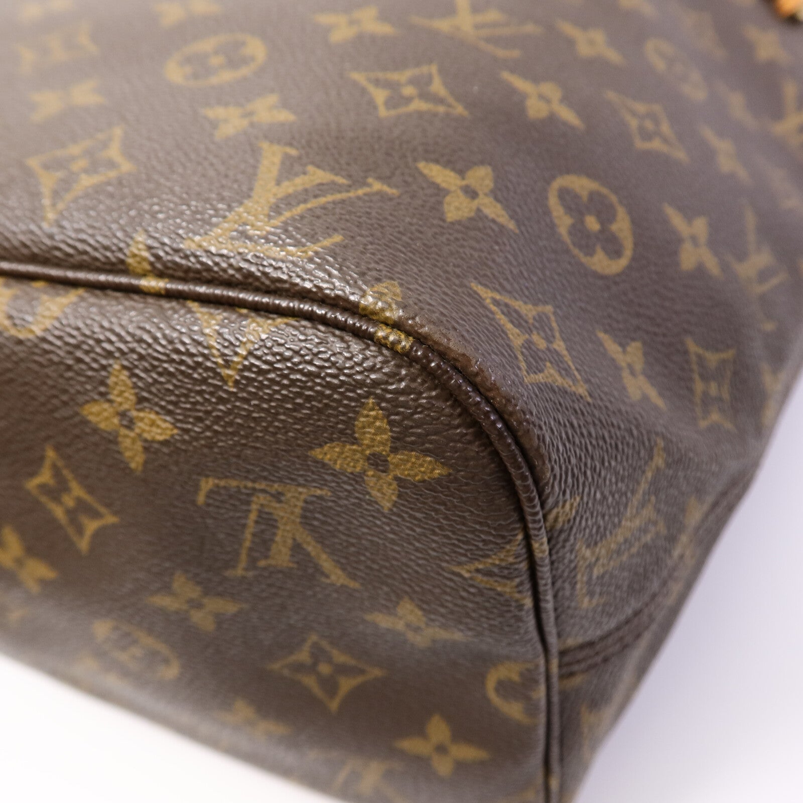 LOUIS VUITTON Monogram Neverfull MM金扣手挽袋