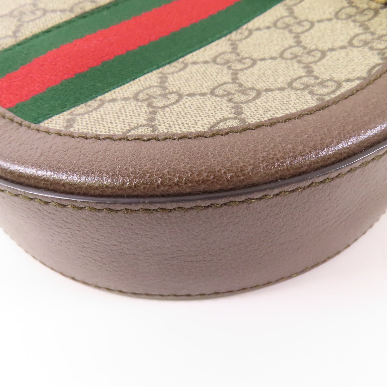 GUCCI GG GHW Ophidia Chain Shoulder Bag 550618 Coated Canvas Brown