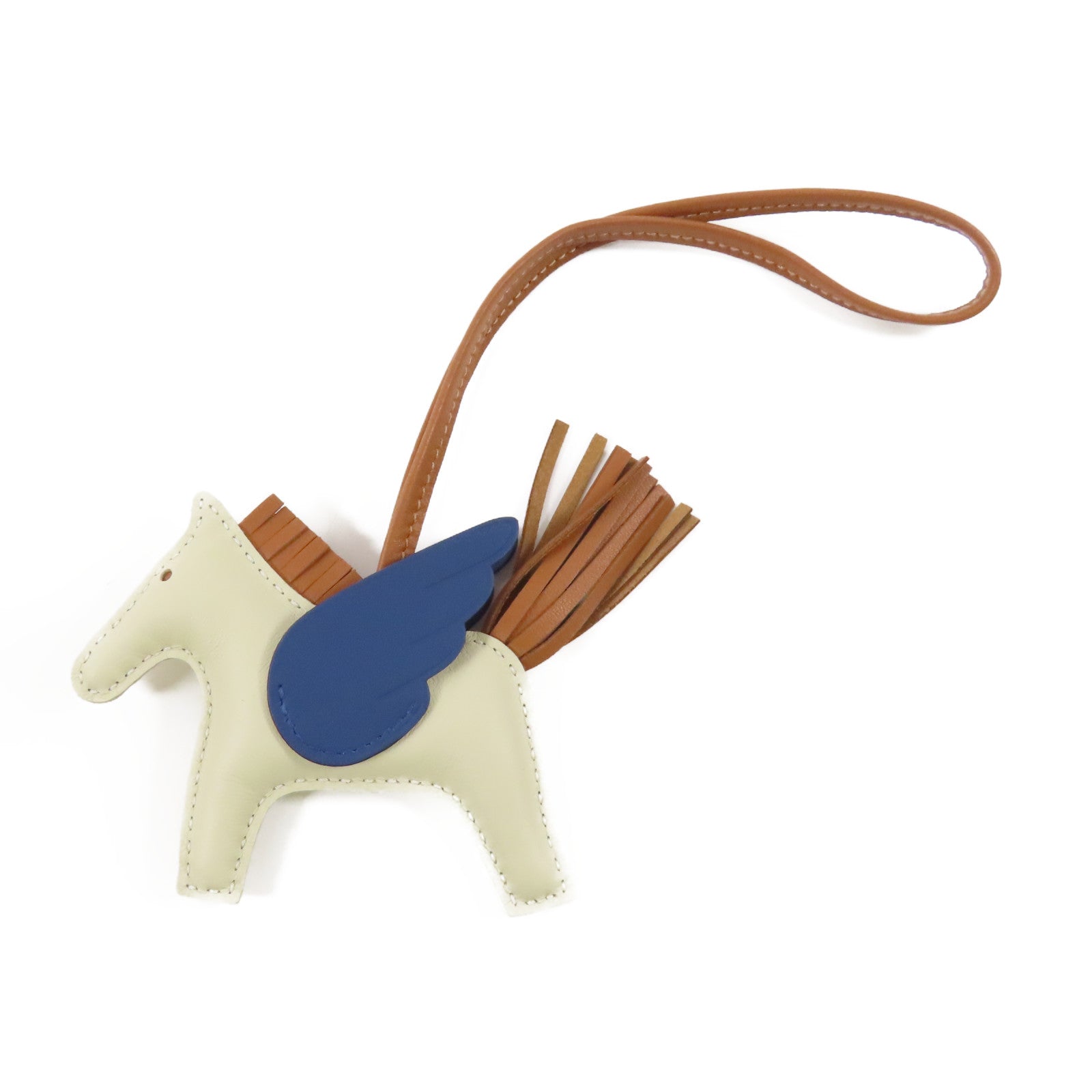 HERMES 牛皮皮革Rodeo Pegase PM掛飾10 Craie