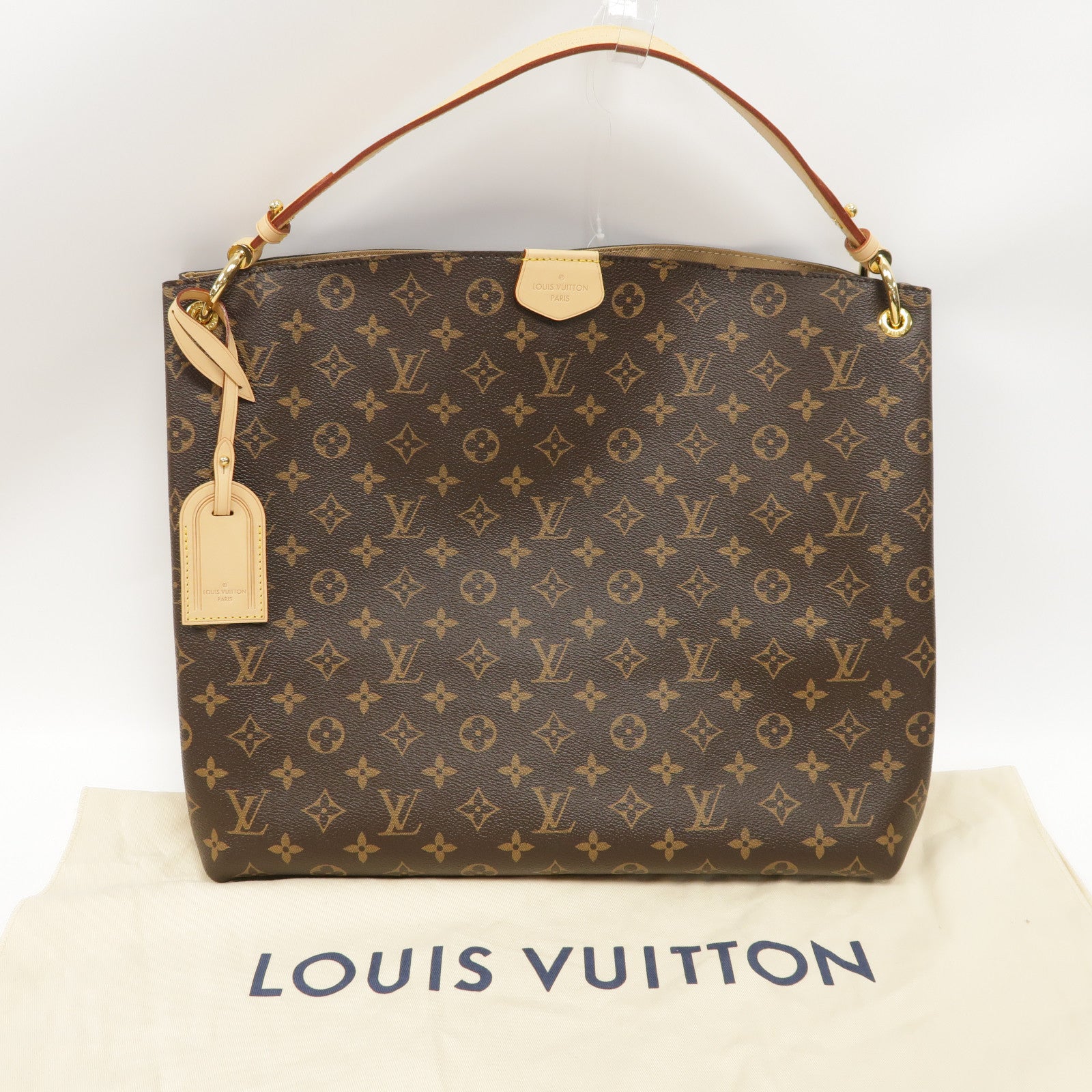 LOUIS VUITTON Monogram Graceful MM金扣肩背袋啡色