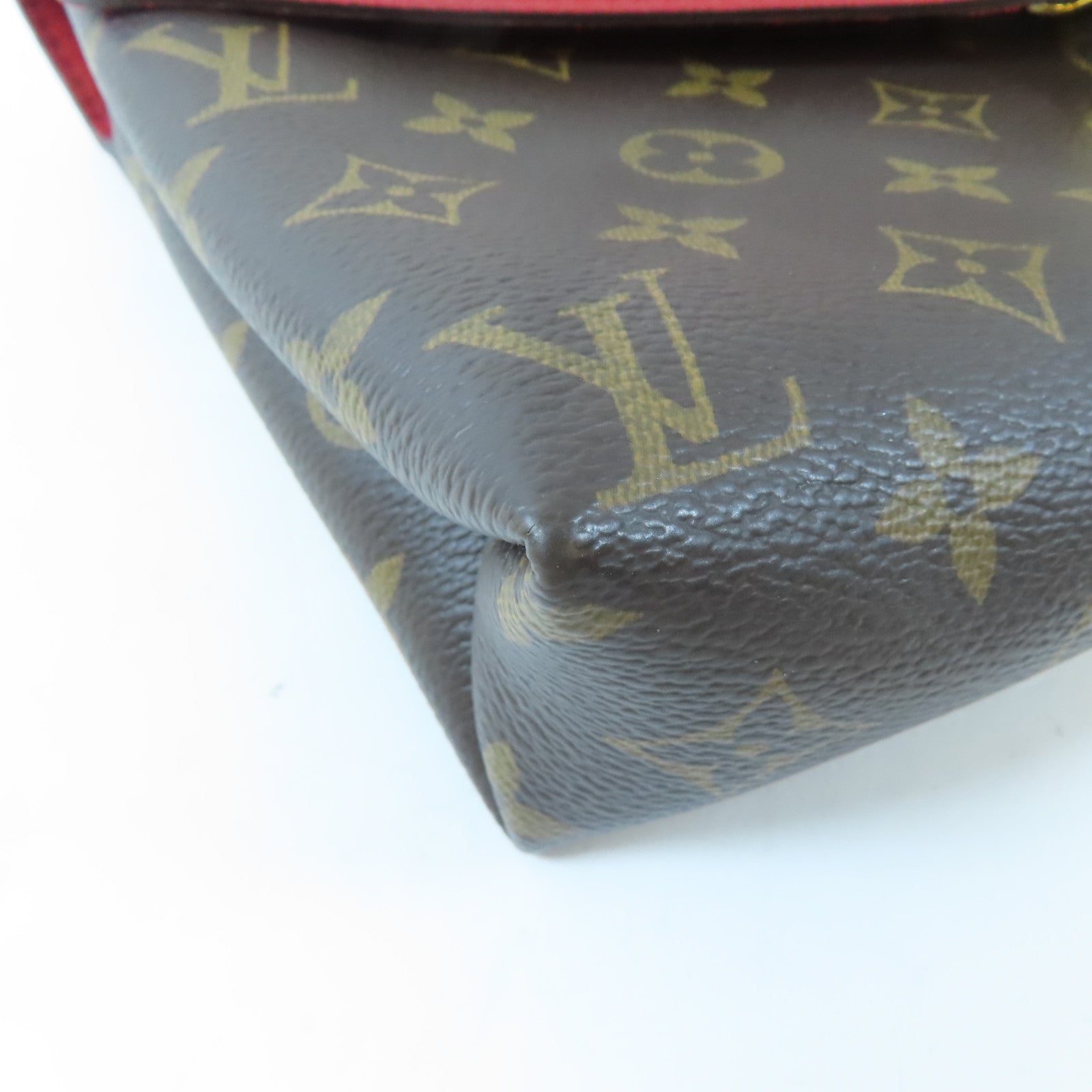LOUIS VUITTON Monogram Pallas Chain Bag金扣鏈帶肩背袋啡色/紅色