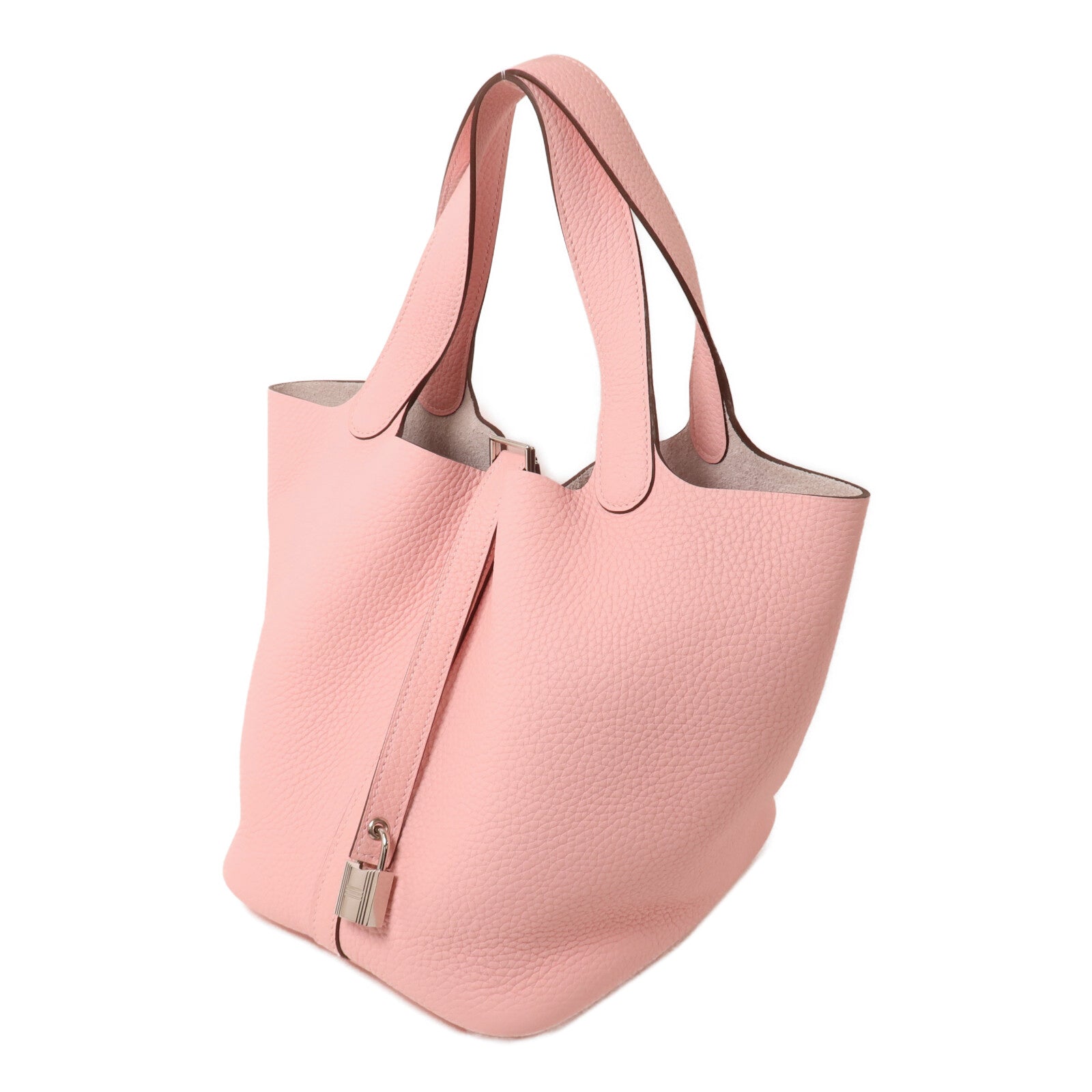 HERMES Clemence皮革Picotin MM扣手挽袋Rose Sakura
