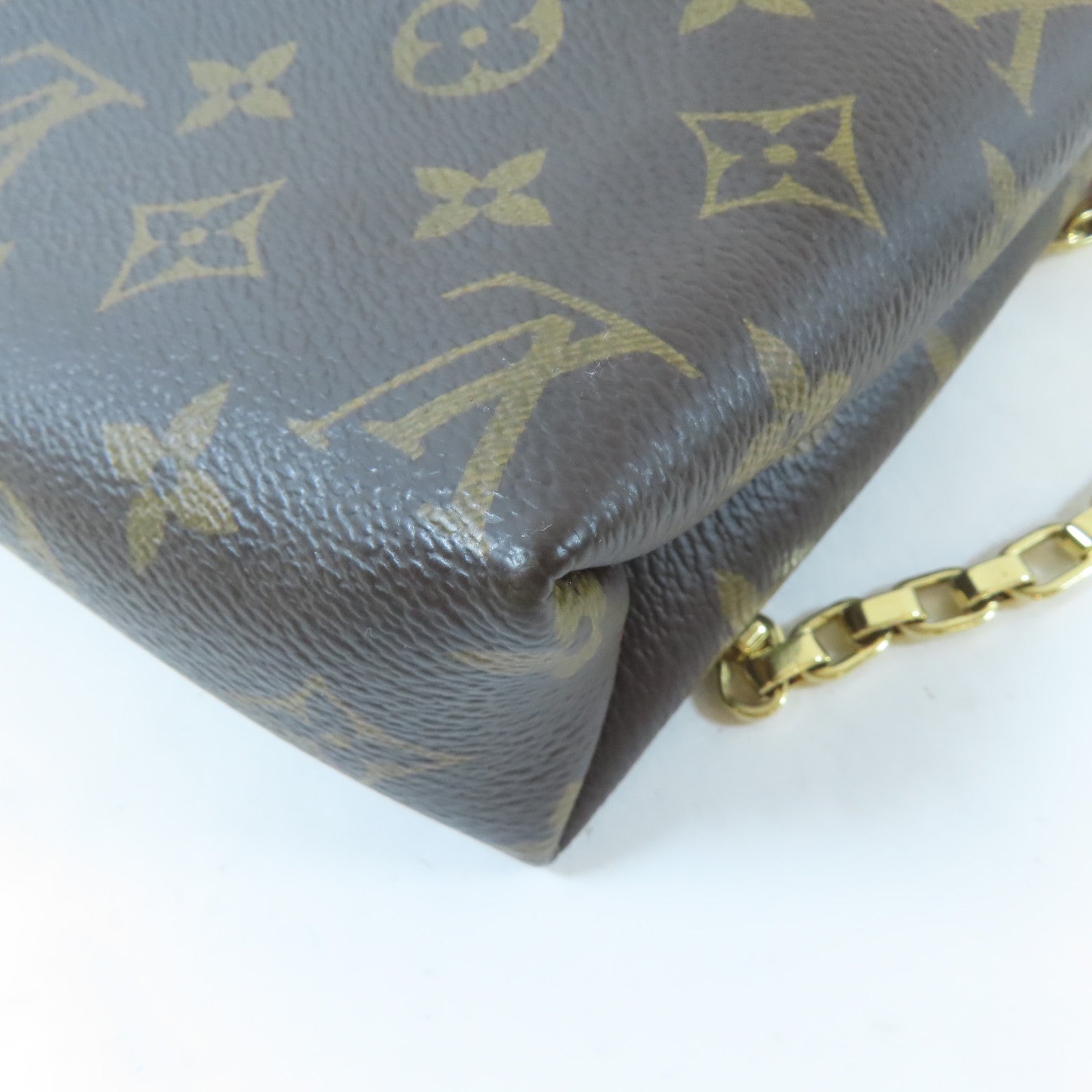 LOUIS VUITTON Monogram Pallas Chain Bag金扣鏈帶肩背袋啡色/紅色