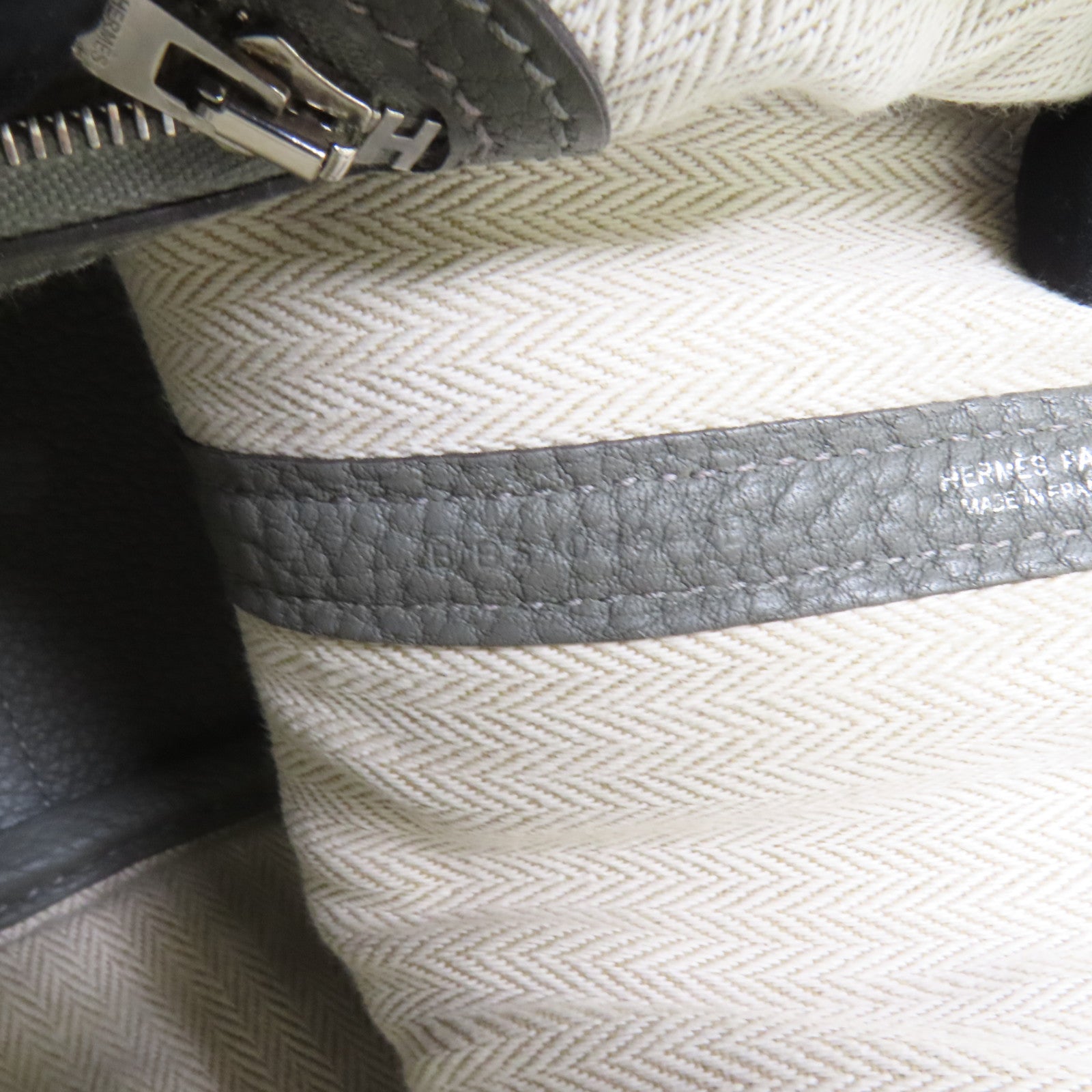HERMES Negonda皮革Garden Party TPM銀扣手挽袋Gris Meyer