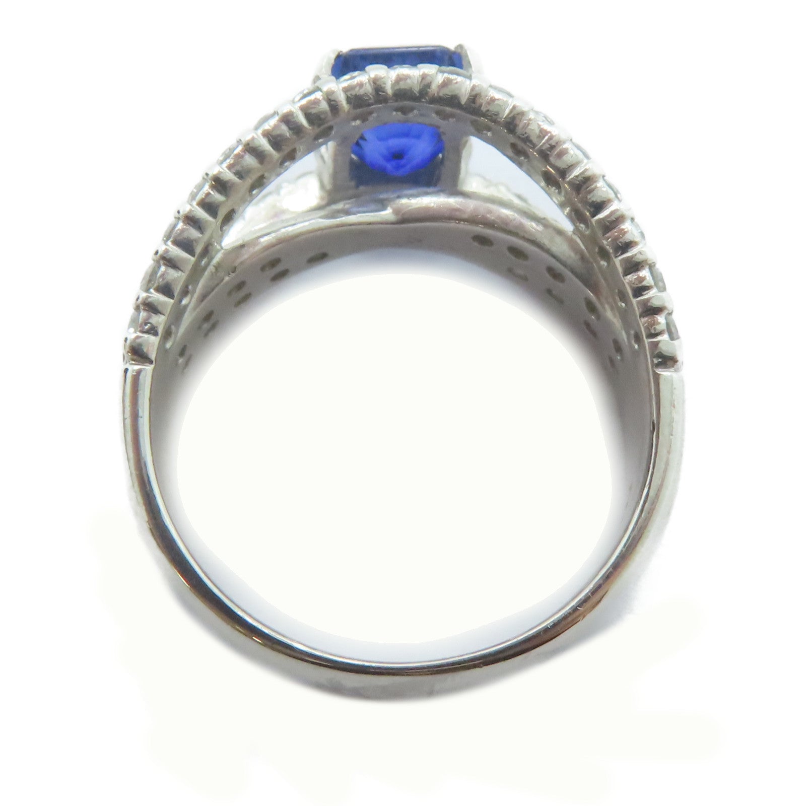 JEWELRY 【激減優惠】PT900鉑金Sapphire Ring1.56ct藍寶石/0.7ct鑚石戒指US#5.75