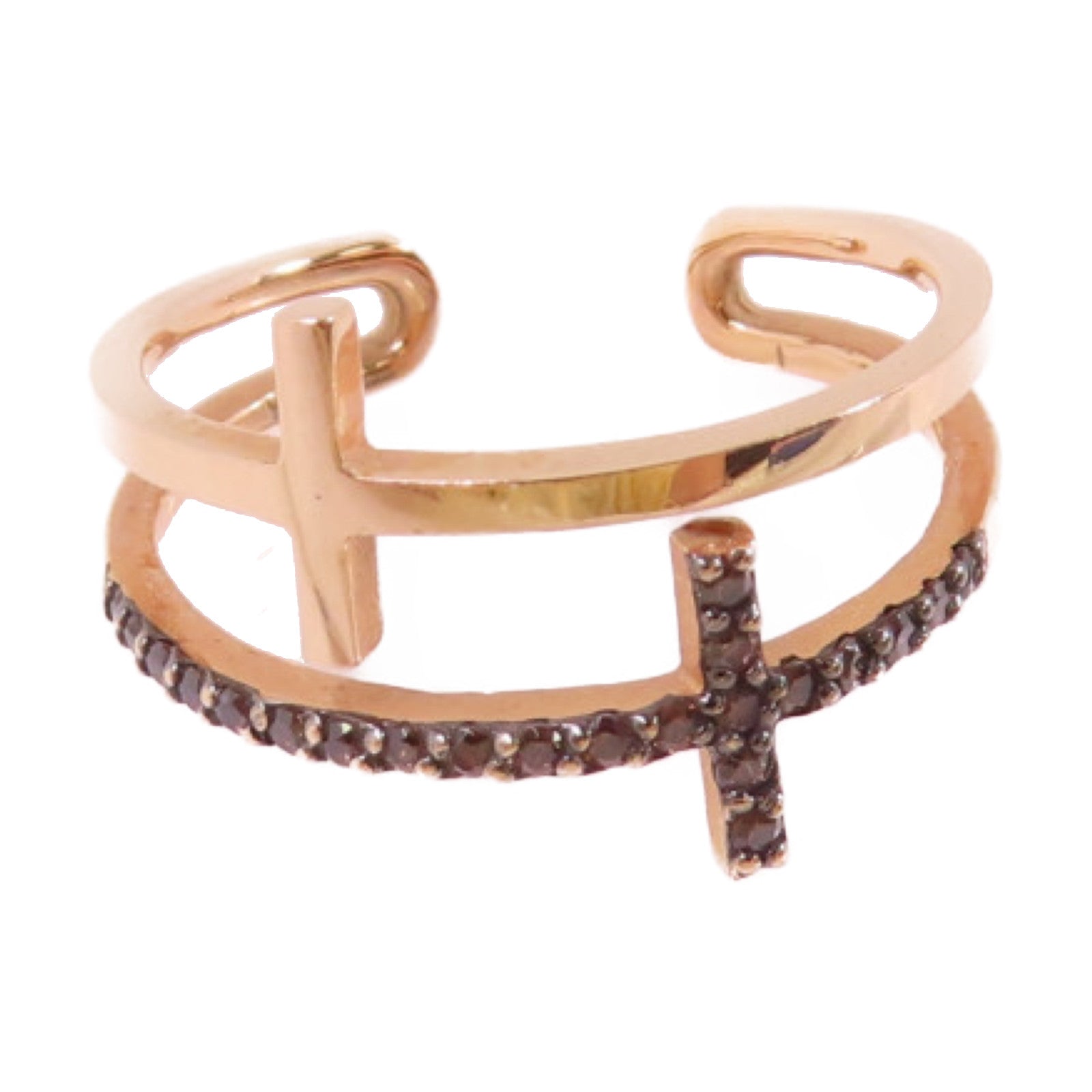 JEWELRY 14K玫瑰金/啡色鑽石Brown Diamond Ring戒指US#6.75