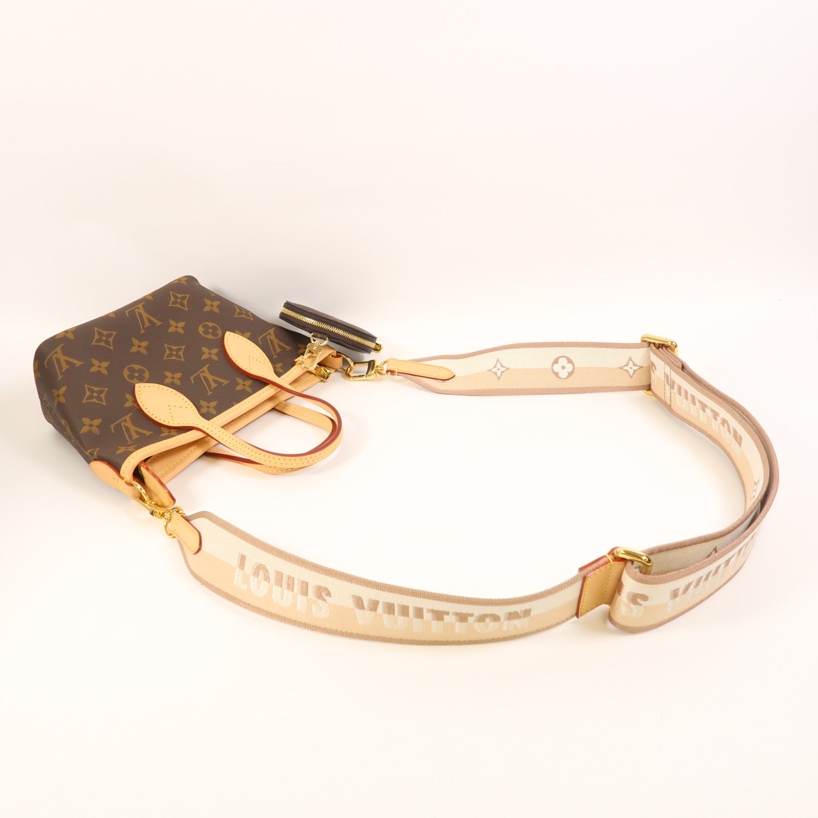 LOUIS VUITTON Monogram Neverfull BB金扣手挽肩背兩用袋