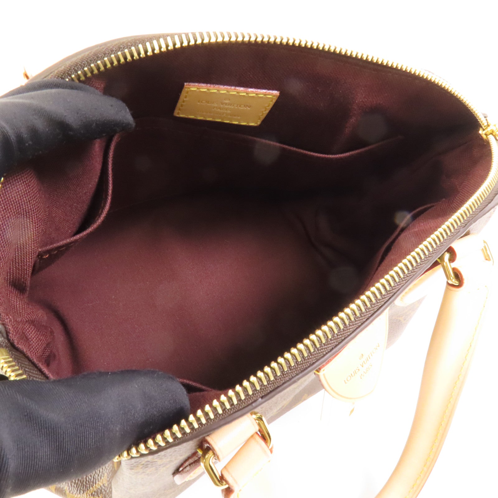 LOUIS VUITTON Monogram Rivoli PM金扣手挽肩背兩用袋棕色