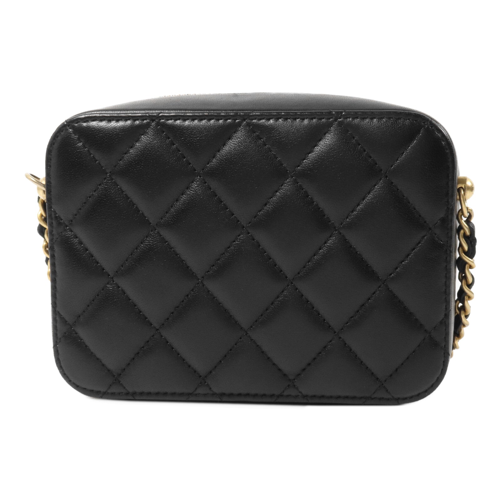CHANEL 羊皮皮革Mini Camera Bag With Gold Ball鏈帶肩背袋
