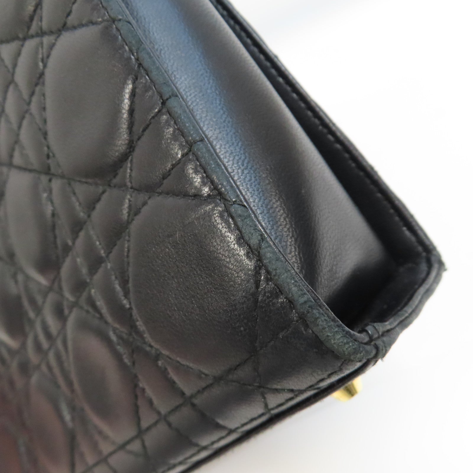 Dior 牛皮皮革Hand Bag金扣手挽袋黑色