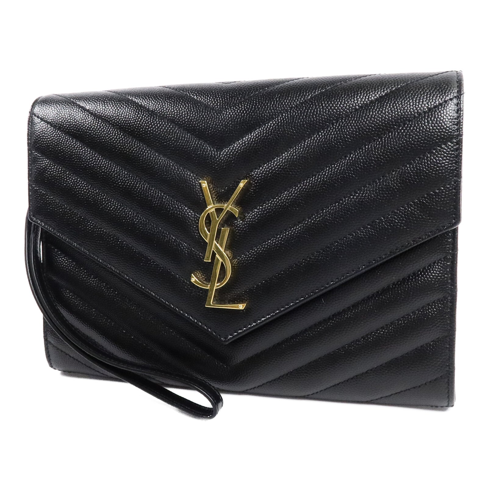 YVES SAINT LAURENT 牛皮皮革Pouch手拿包