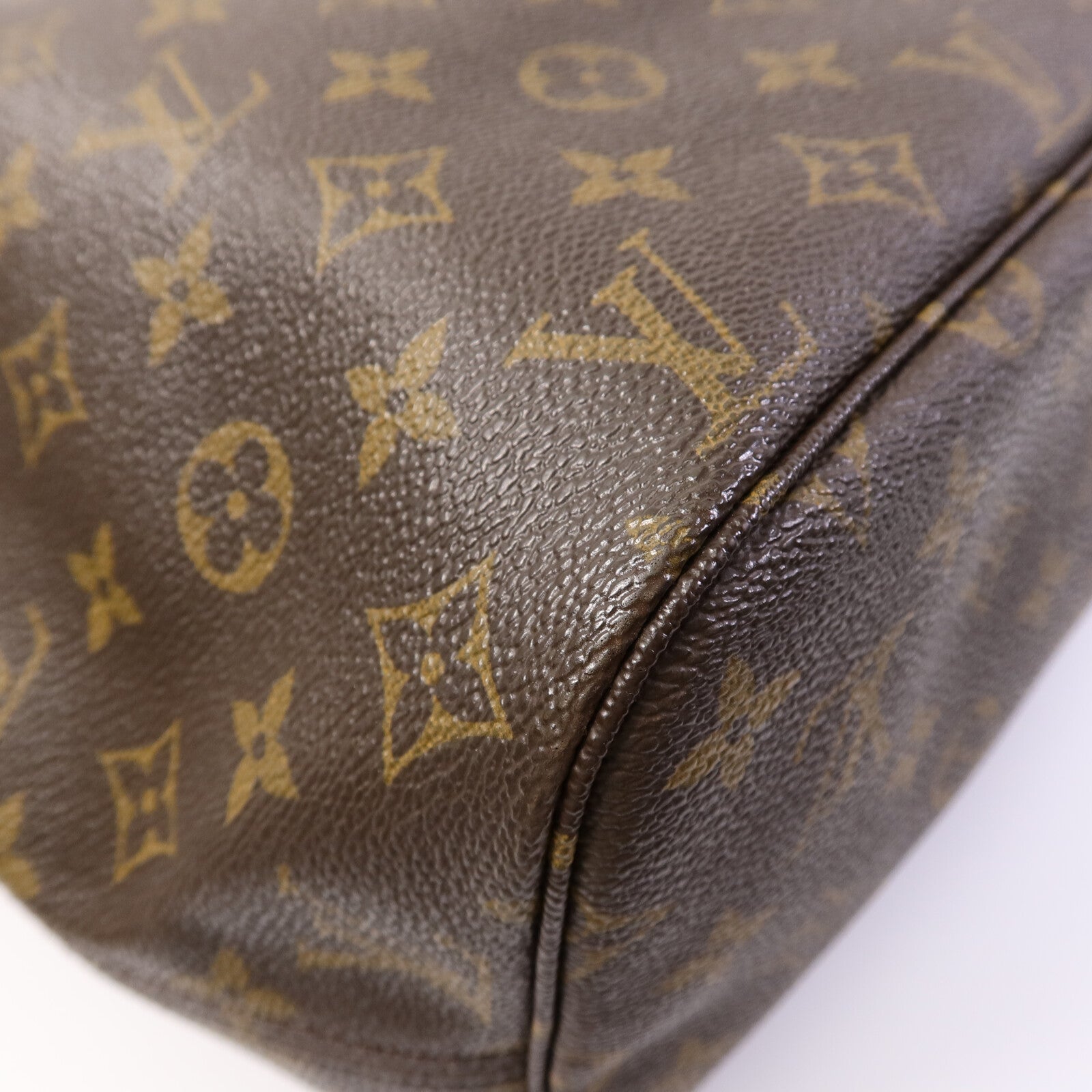 LOUIS VUITTON Monogram Neverfull MM金扣手挽袋