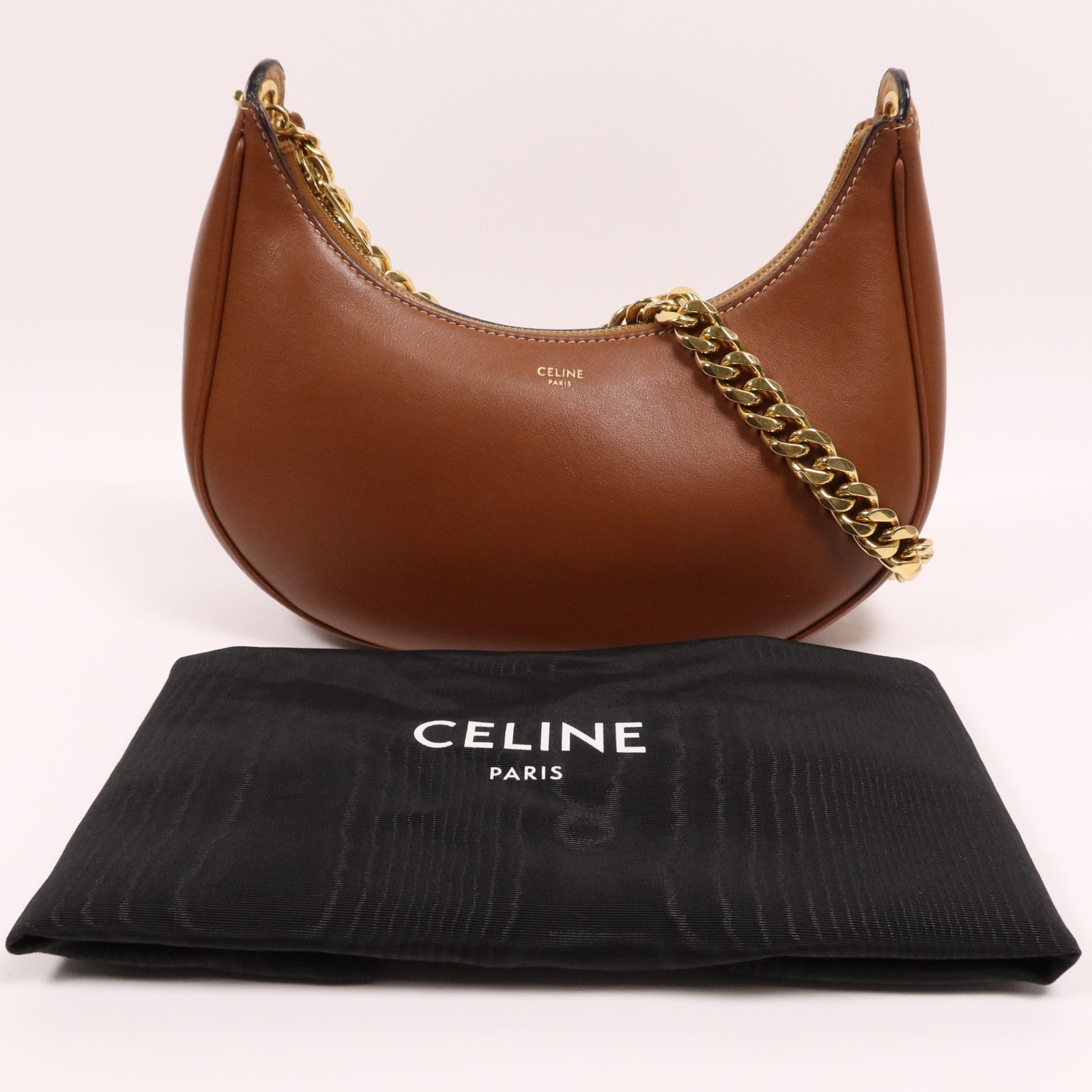 CELINE 牛皮皮革Medium Ava Chain金扣鏈帶肩背袋