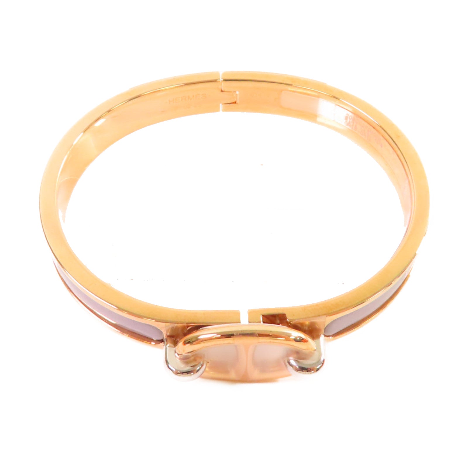 HERMES 金屬/琺瑯Mini Clic Chaine d'Ancre Bracelet手鐲灰色