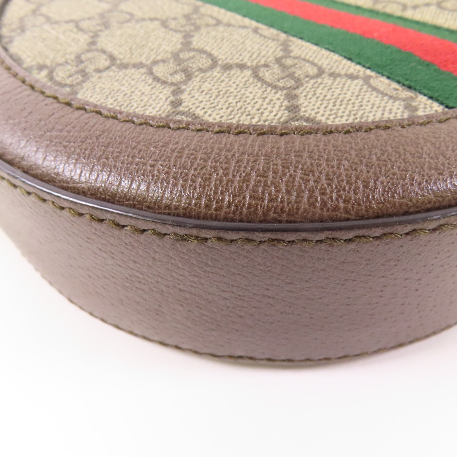 GUCCI GG GHW Ophidia Chain Shoulder Bag 550618 Coated Canvas Brown