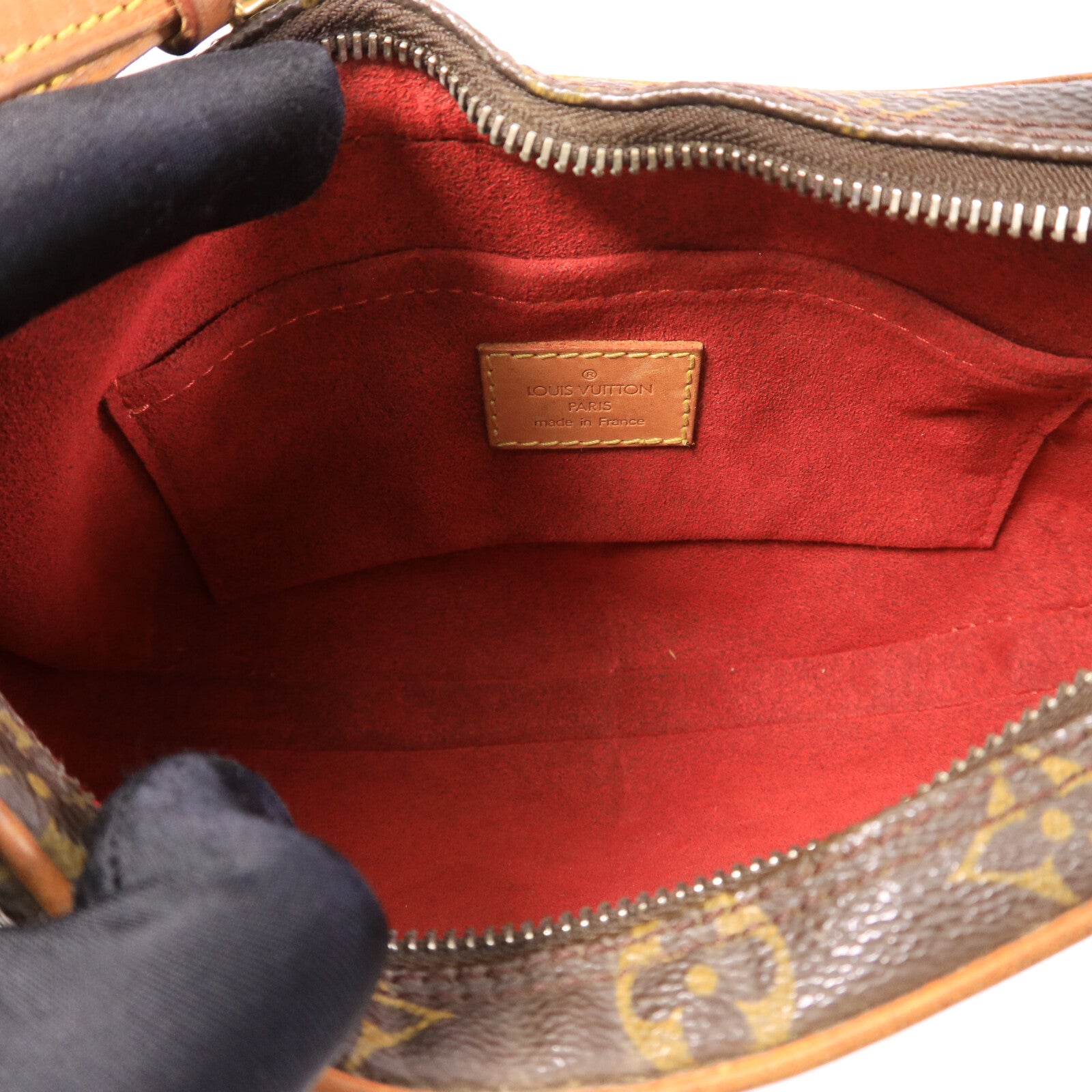 LOUIS VUITTON Monogram Pochette Croissant金扣肩背袋棕色