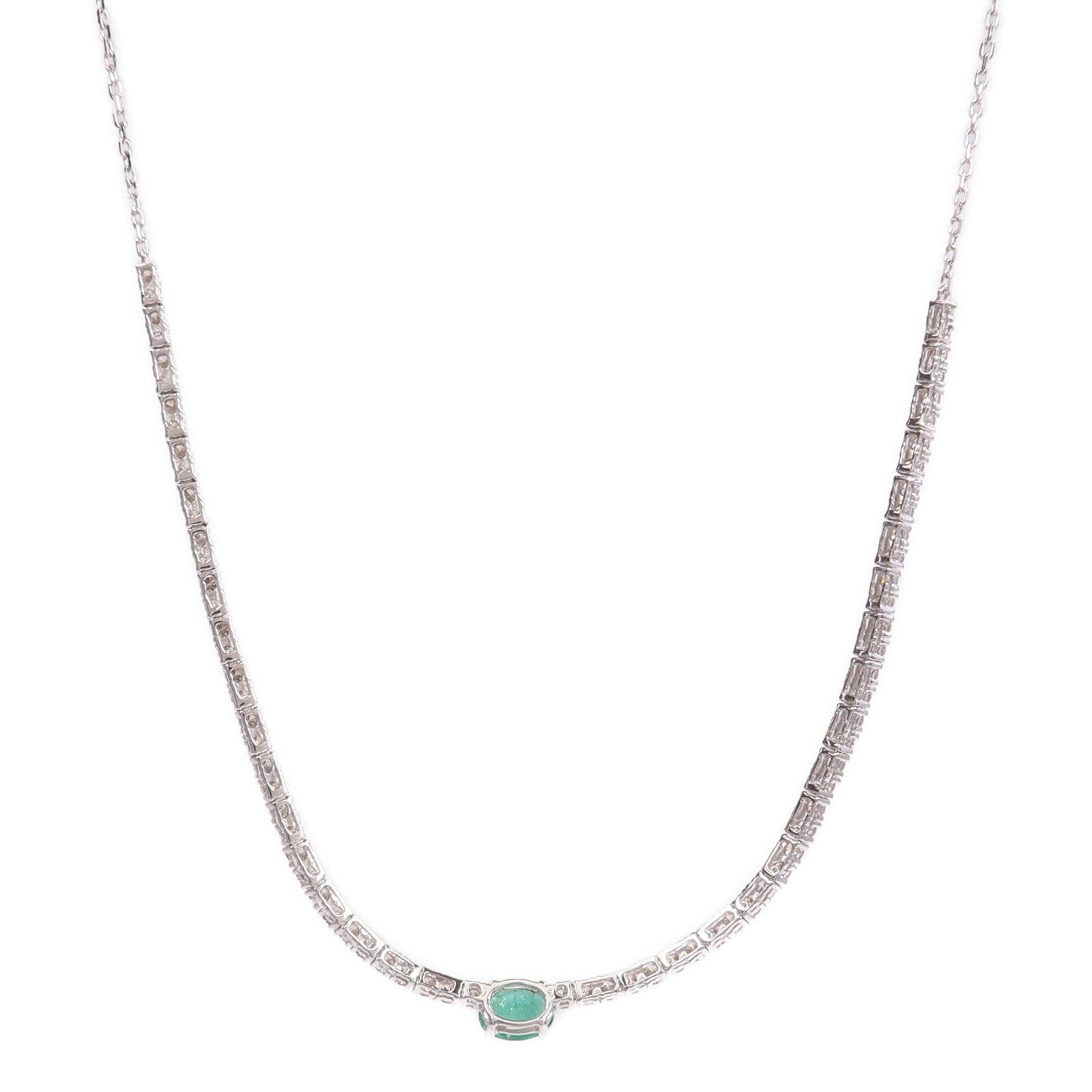 JEWELRY 18K白金Emerald Diamond Necklace綠寶石/鑽石項鍊