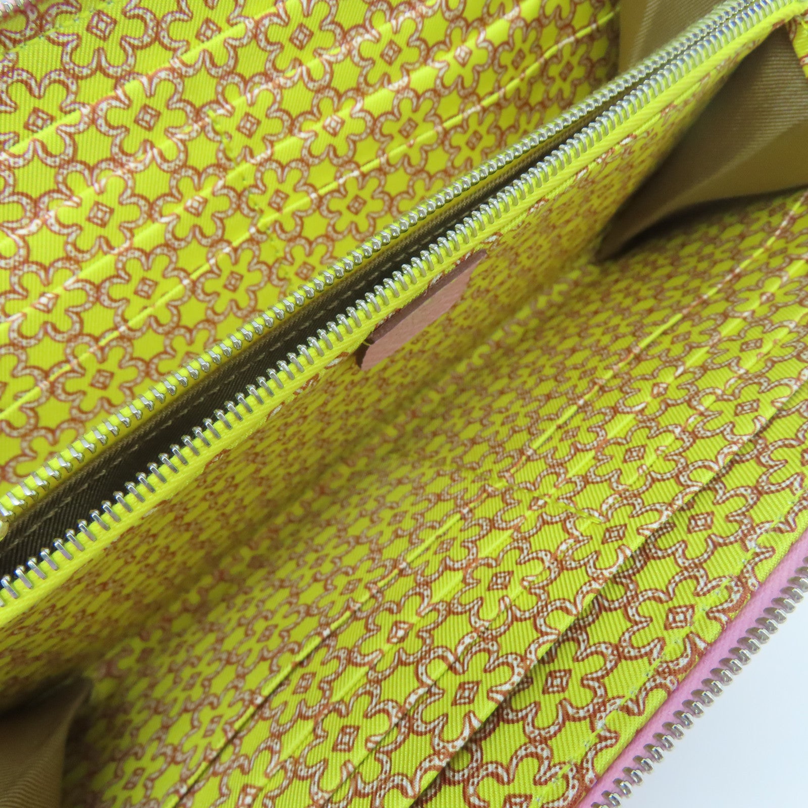 HERMES 【激減優惠】Epsom皮革Silk In Wallet銀扣長錢包Pink Bubblegum正粉紅色