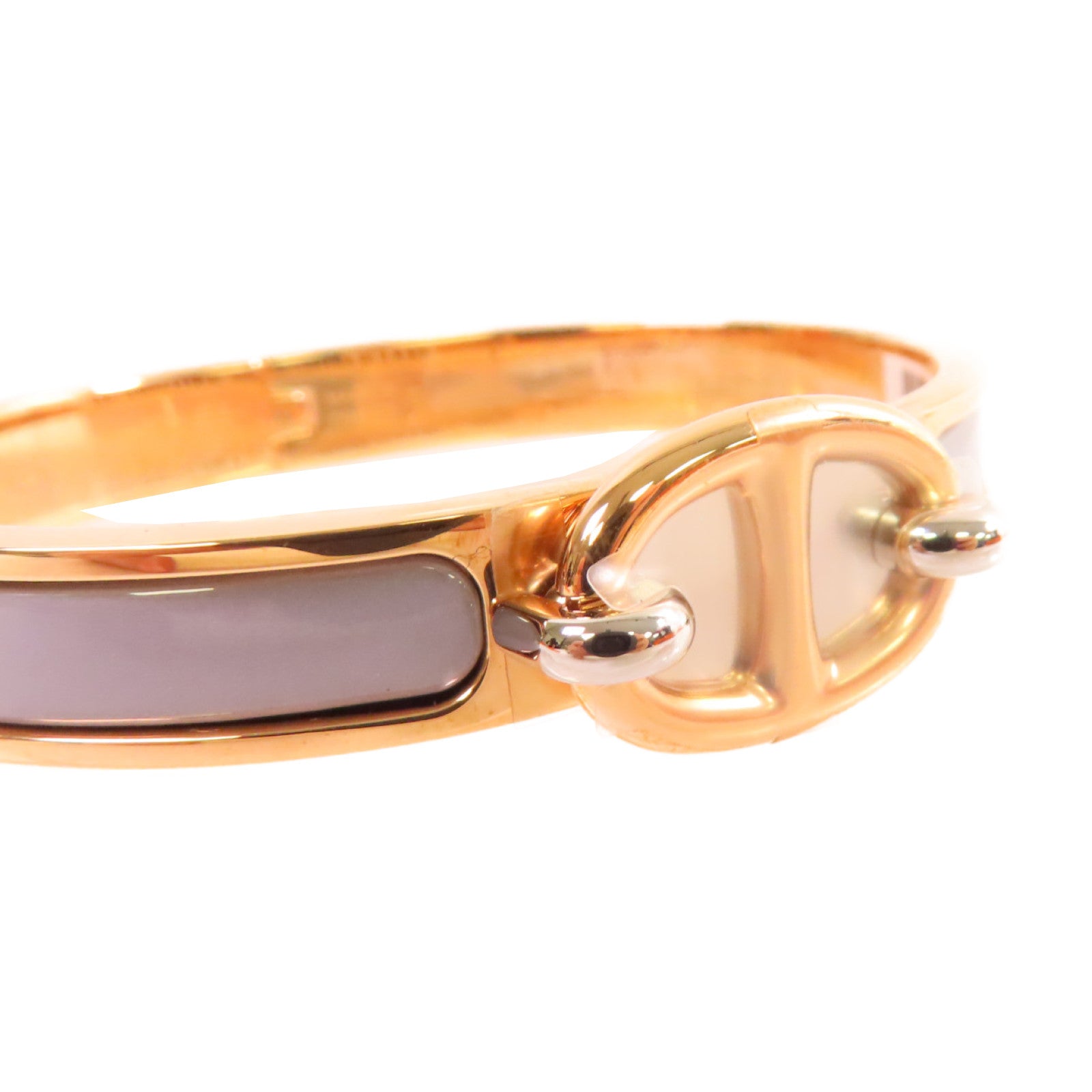 HERMES 金屬/琺瑯Mini Clic Chaine d'Ancre Bracelet手鐲灰色