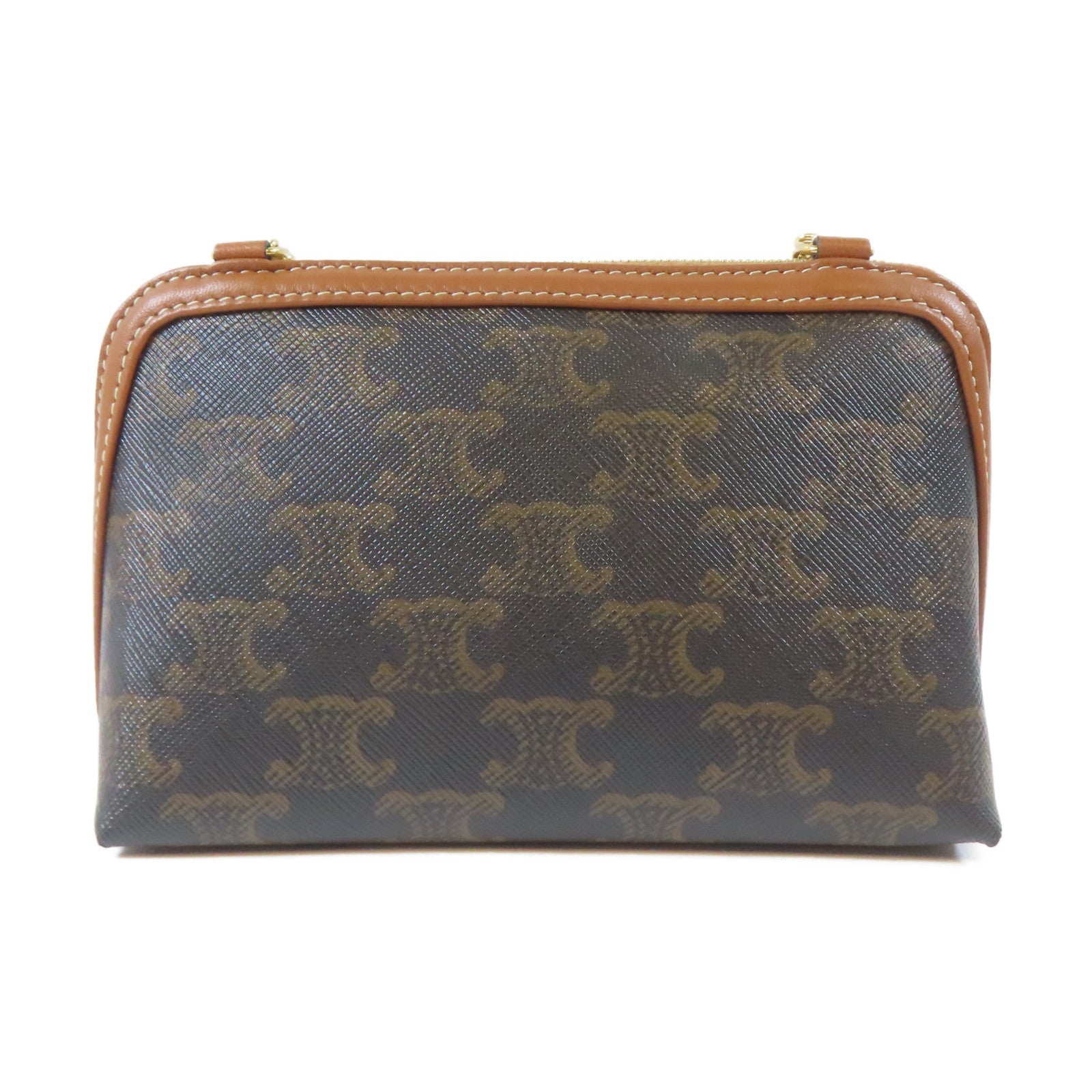 CELINE 帆布Shoulder Bag金扣肩背袋啡色