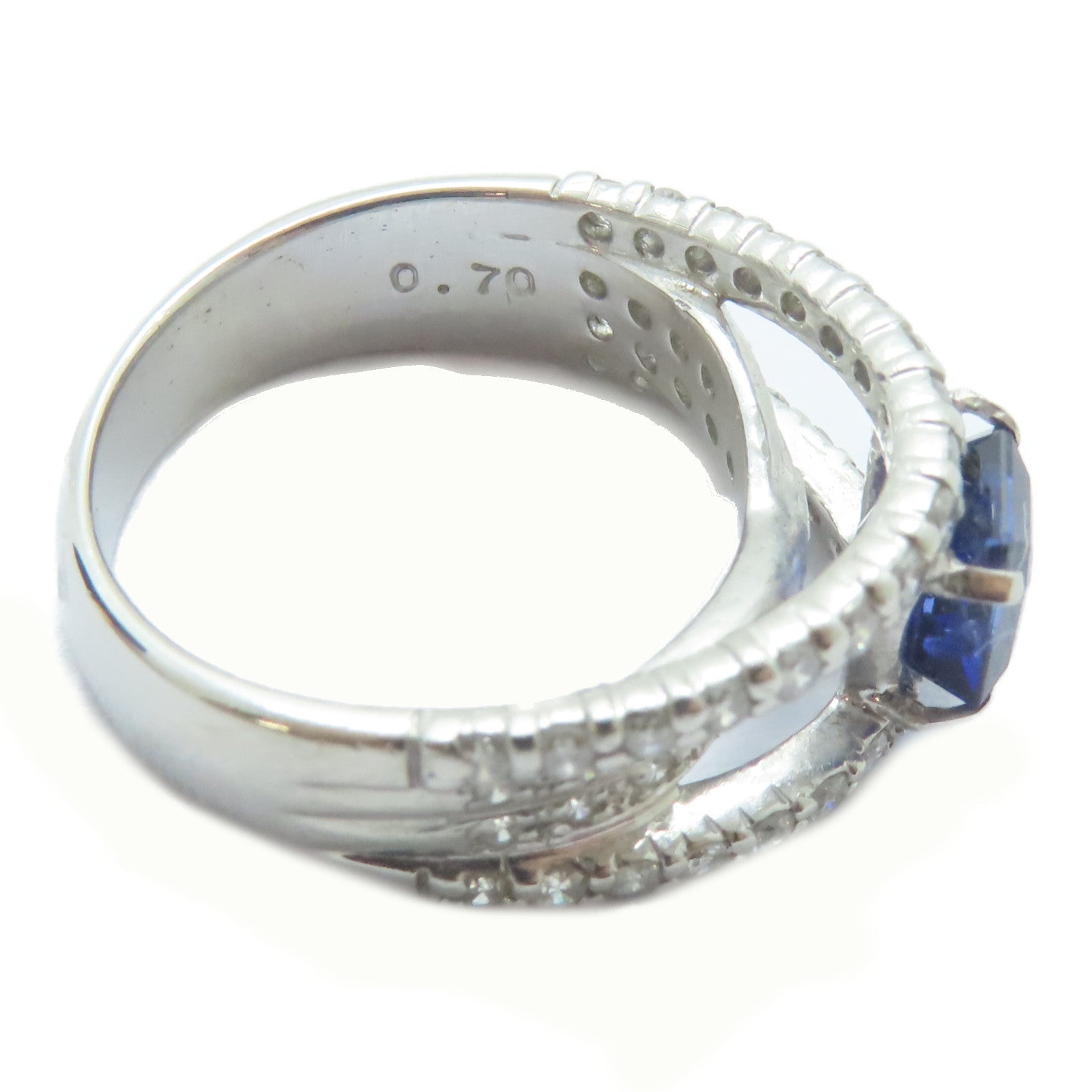 JEWELRY 【激減優惠】PT900鉑金Sapphire Ring1.56ct藍寶石/0.7ct鑚石戒指US#5.75