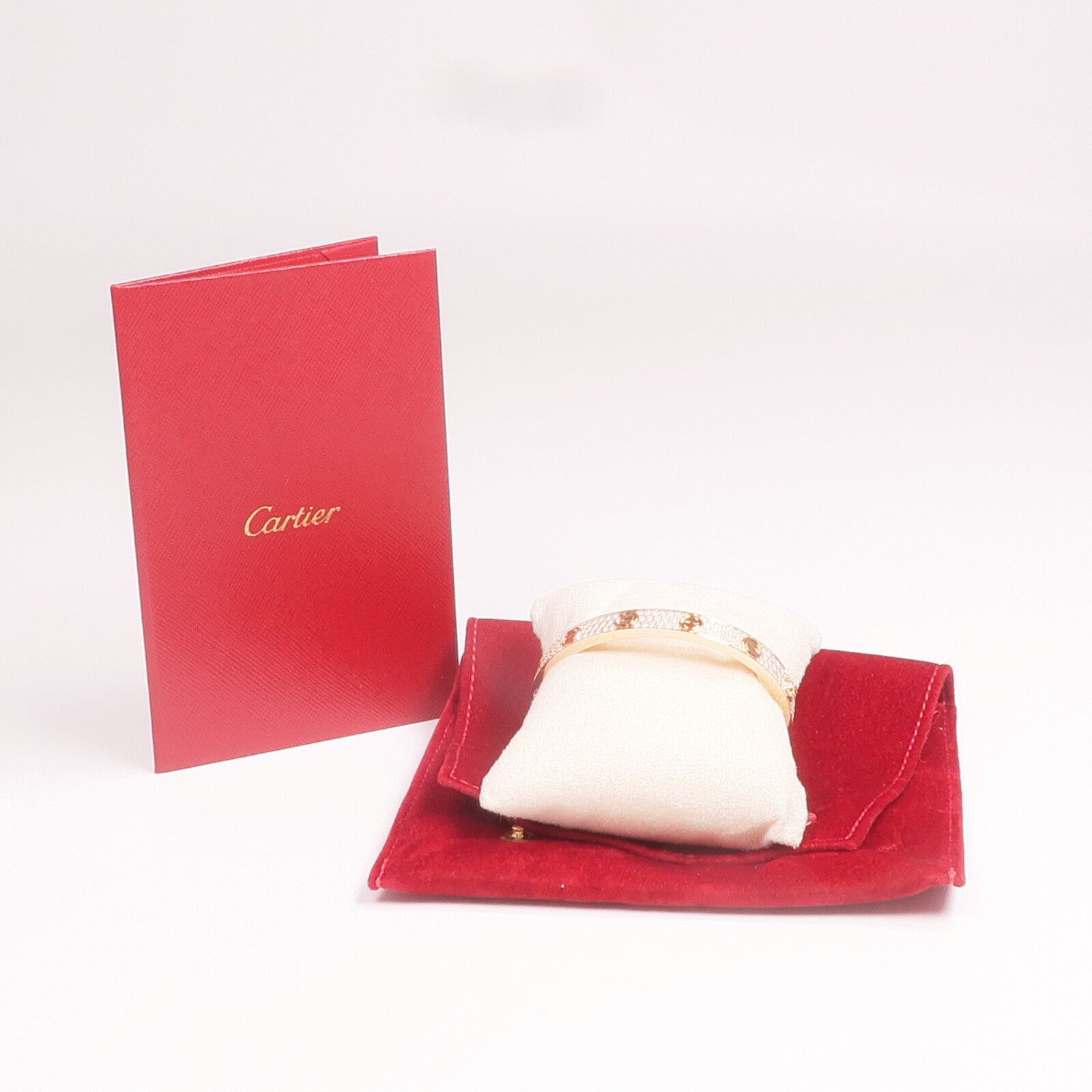 CARTIER 18K玫瑰金Love Bracelet Classic Model鑽石手鐲Cartier#17