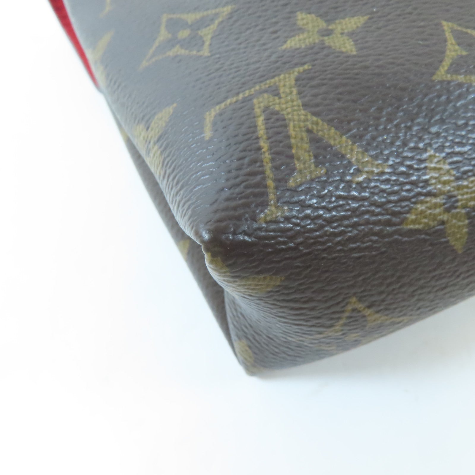 LOUIS VUITTON Monogram Pallas Chain Bag金扣鏈帶肩背袋啡色/紅色