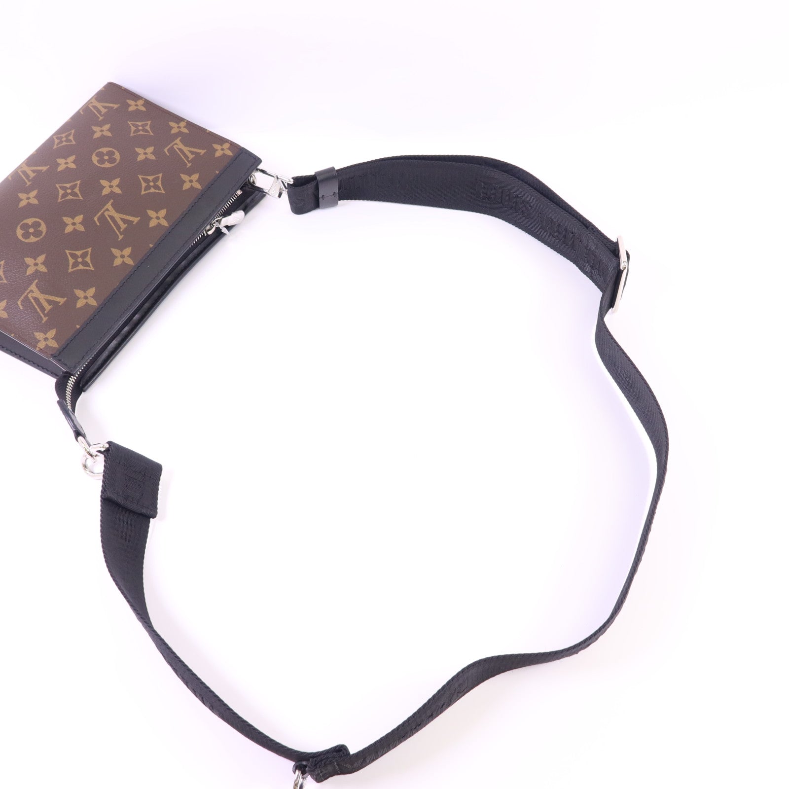 LOUIS VUITTON Monogram Macassar Gaston Wearable Wallet銀扣肩背袋