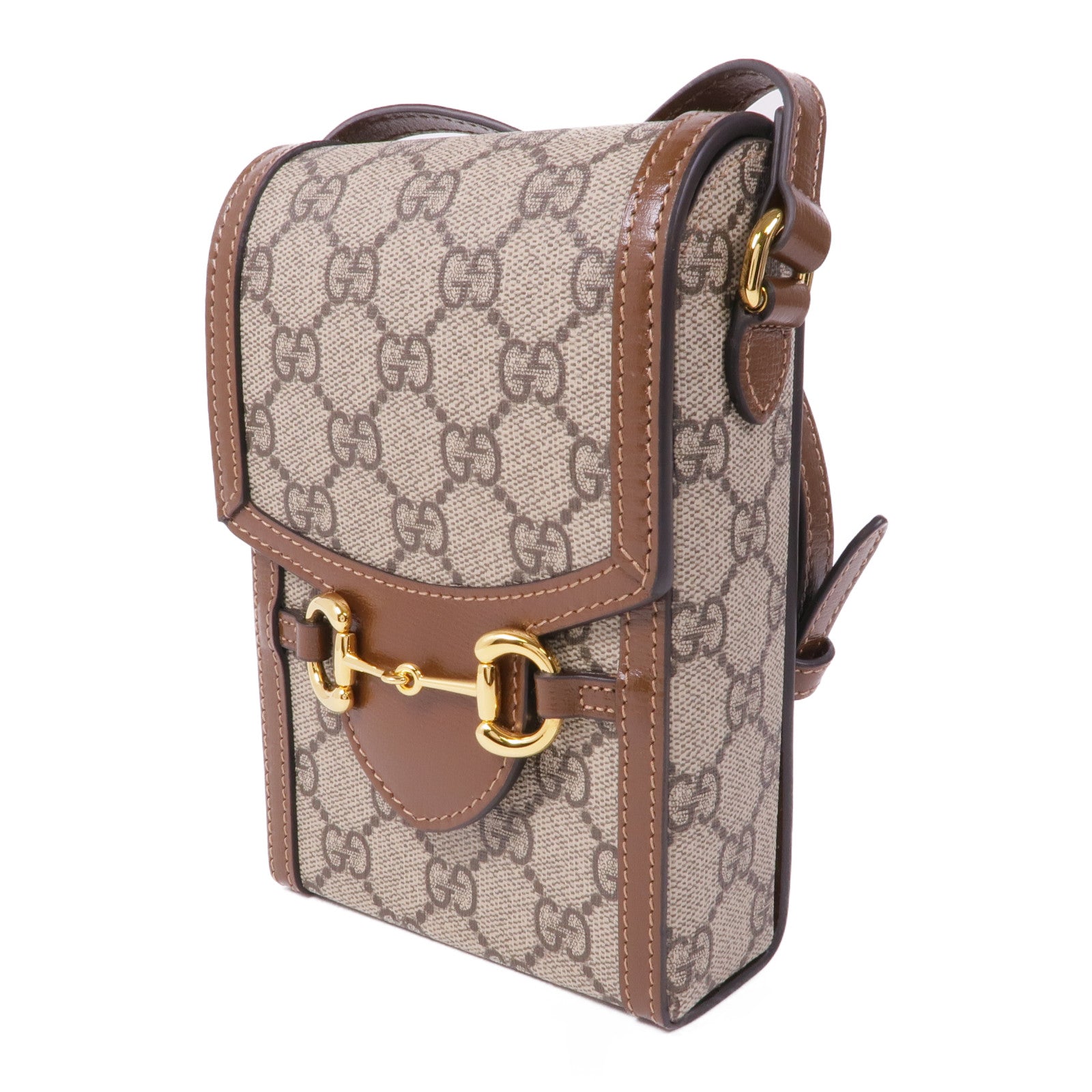 GUCCI 塗層帆布Horsebit 1955 Mini Bag金扣肩背袋