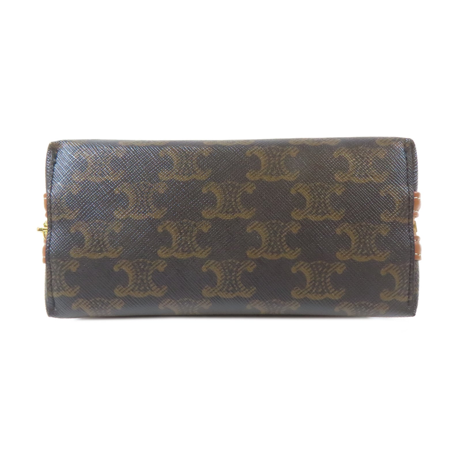 CELINE 帆布Shoulder Bag金扣肩背袋啡色