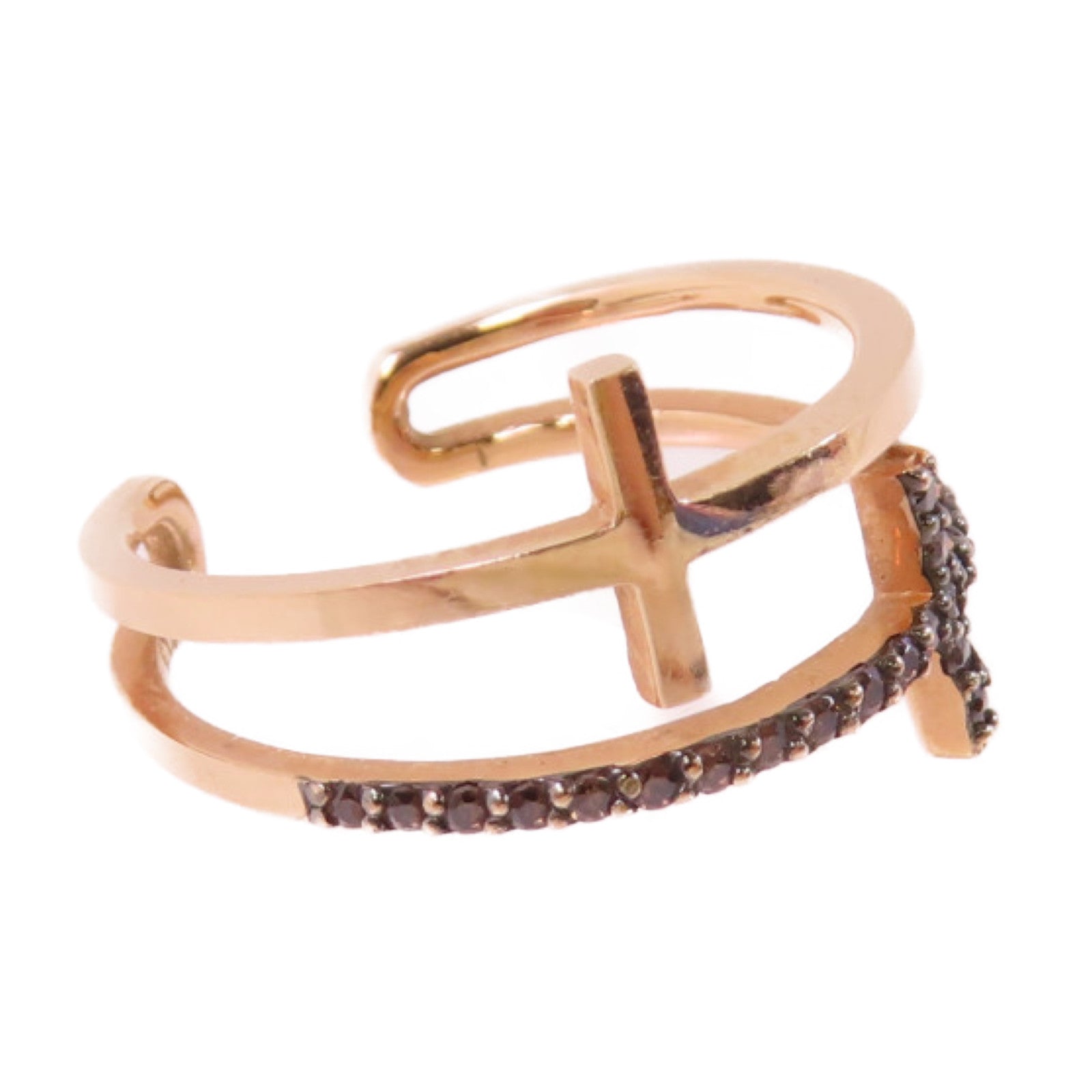 JEWELRY 14K玫瑰金/啡色鑽石Brown Diamond Ring戒指US#6.75