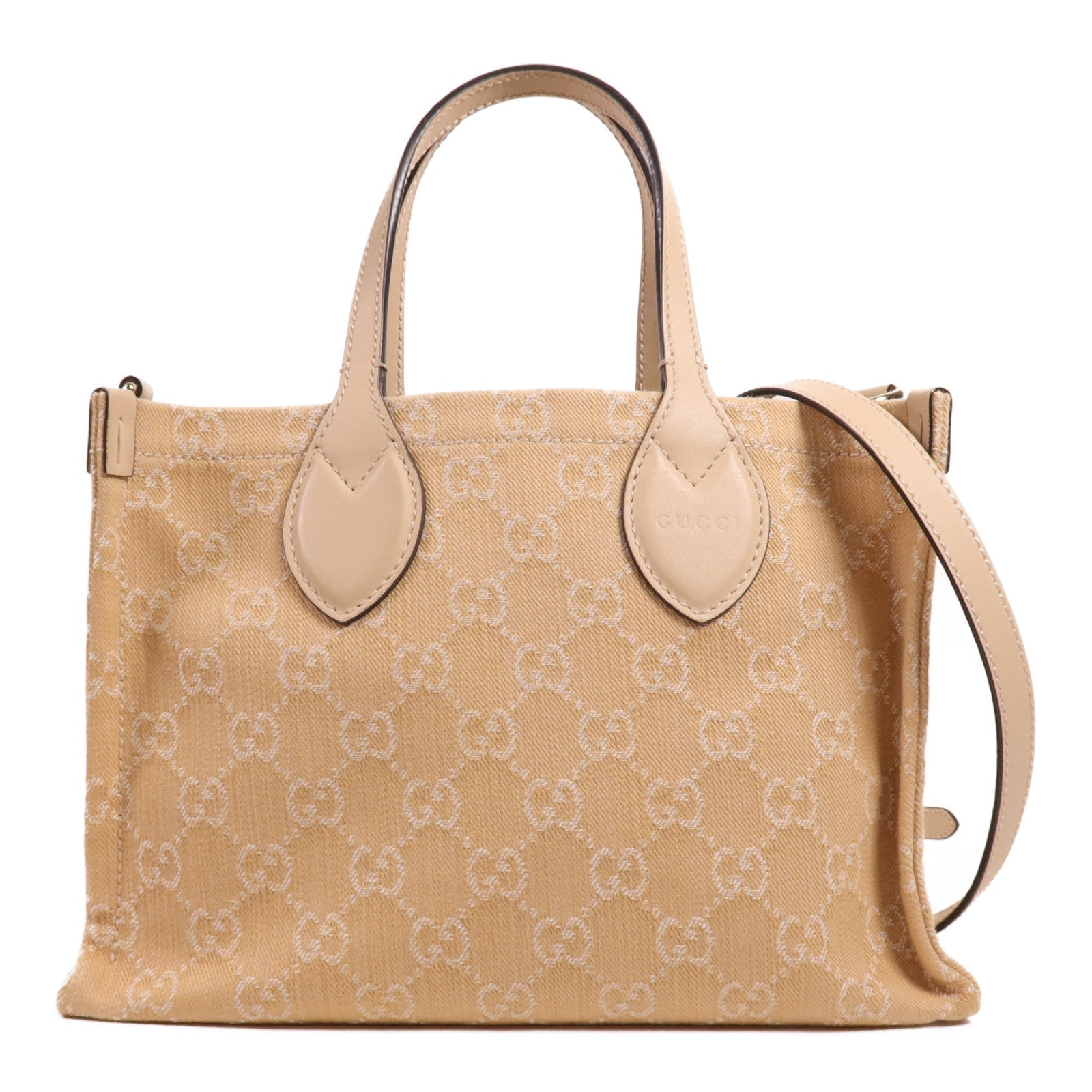 GUCCI 帆布2 Way Shoulder金扣手挽肩背兩用袋