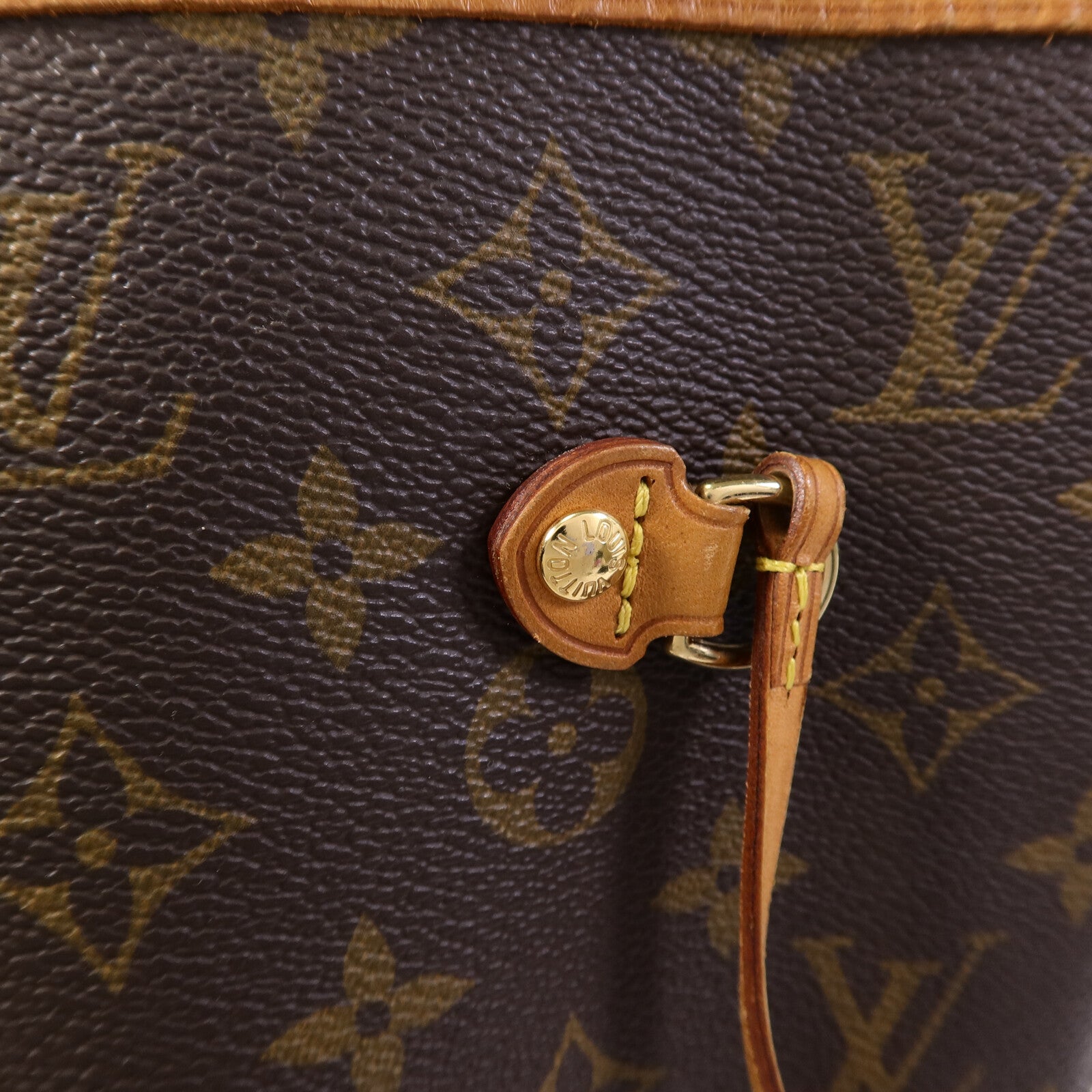 LOUIS VUITTON Monogram Neverfull MM金扣手挽袋