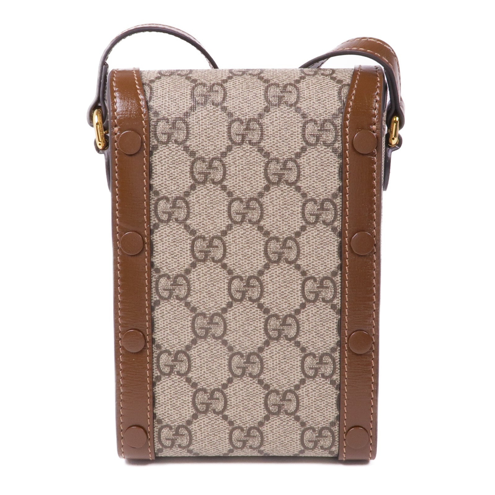 GUCCI 塗層帆布Horsebit 1955 Mini Bag金扣肩背袋