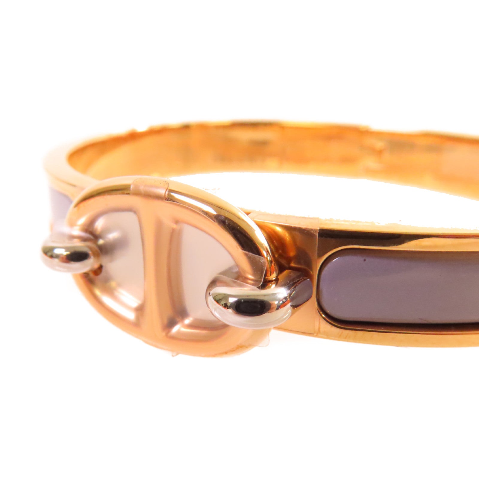 HERMES 金屬/琺瑯Mini Clic Chaine d'Ancre Bracelet手鐲灰色