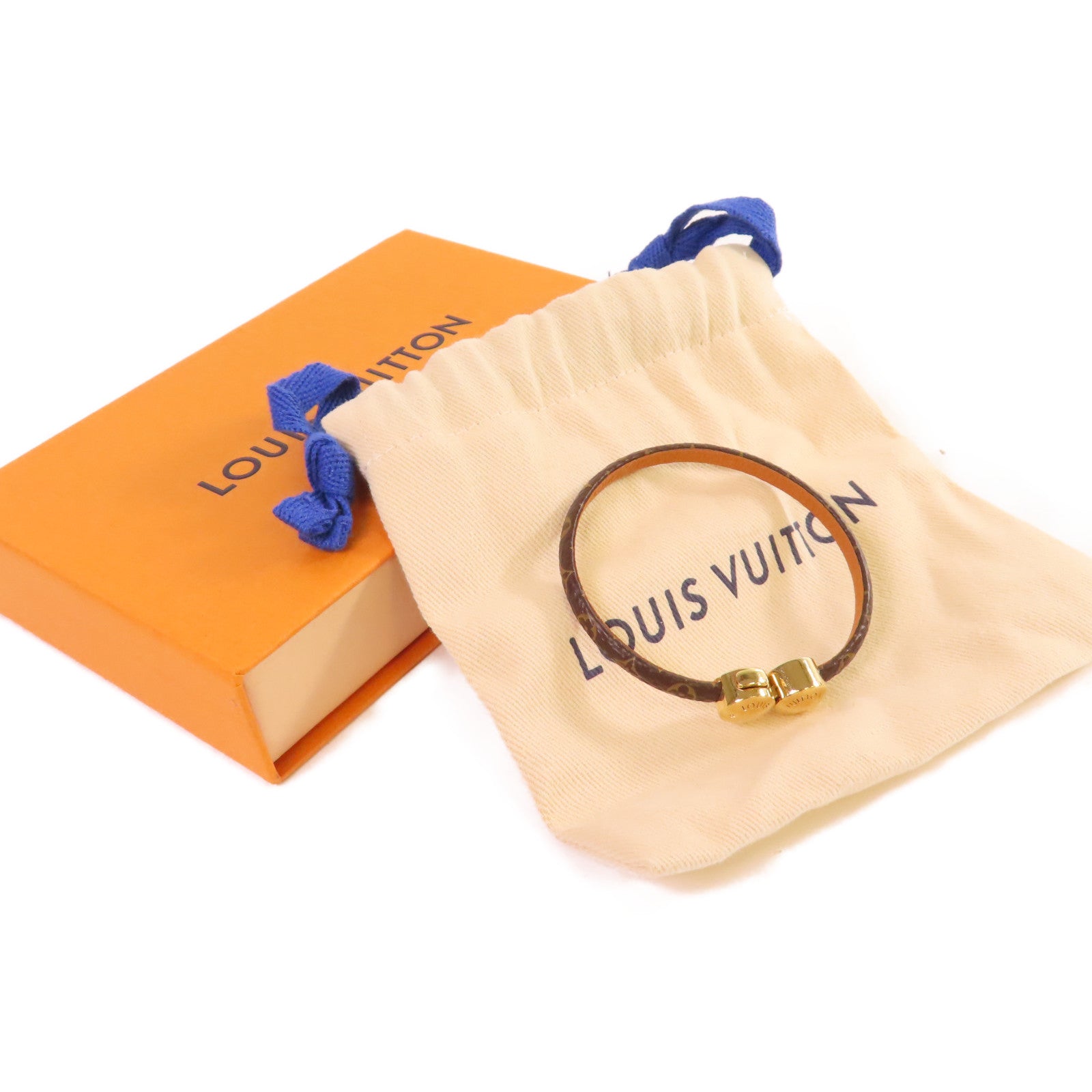 LOUIS VUITTON Monogram Historic Mini Monogram Bracelet金扣手鏈啡色