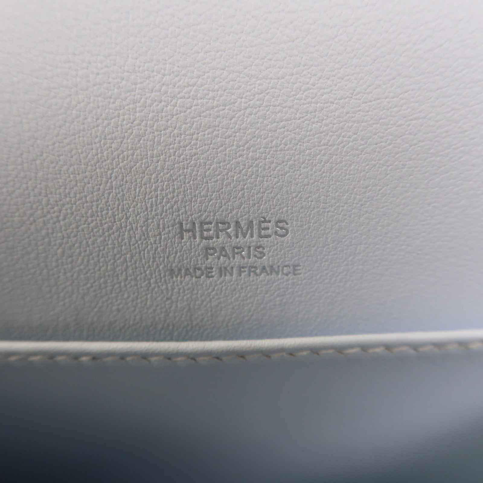 HERMES Swift皮革Roulis Mini銀扣肩背袋Bleu Brume
