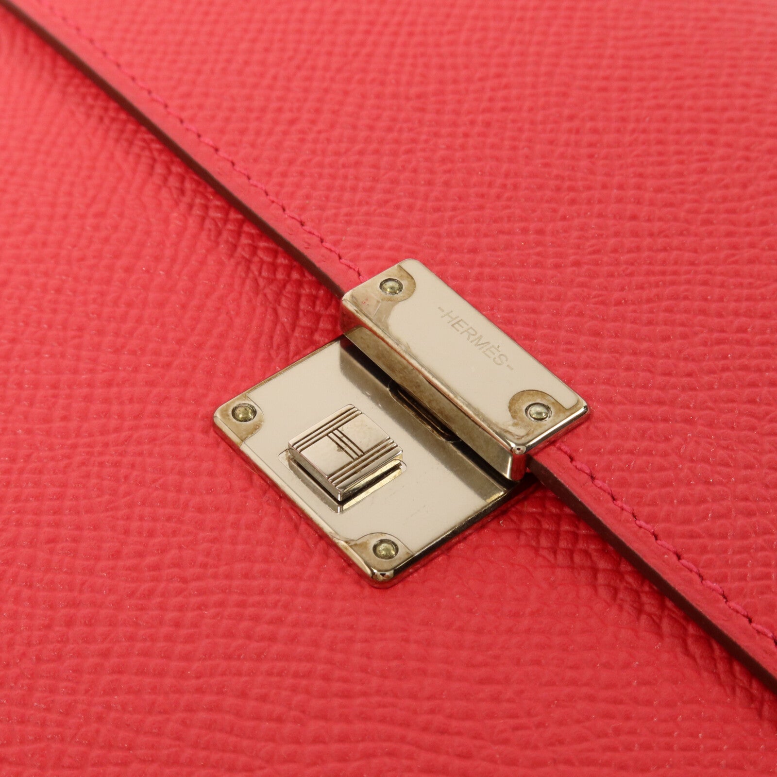 HERMES Epsom皮革Clic 16肩背袋Rose Extreme