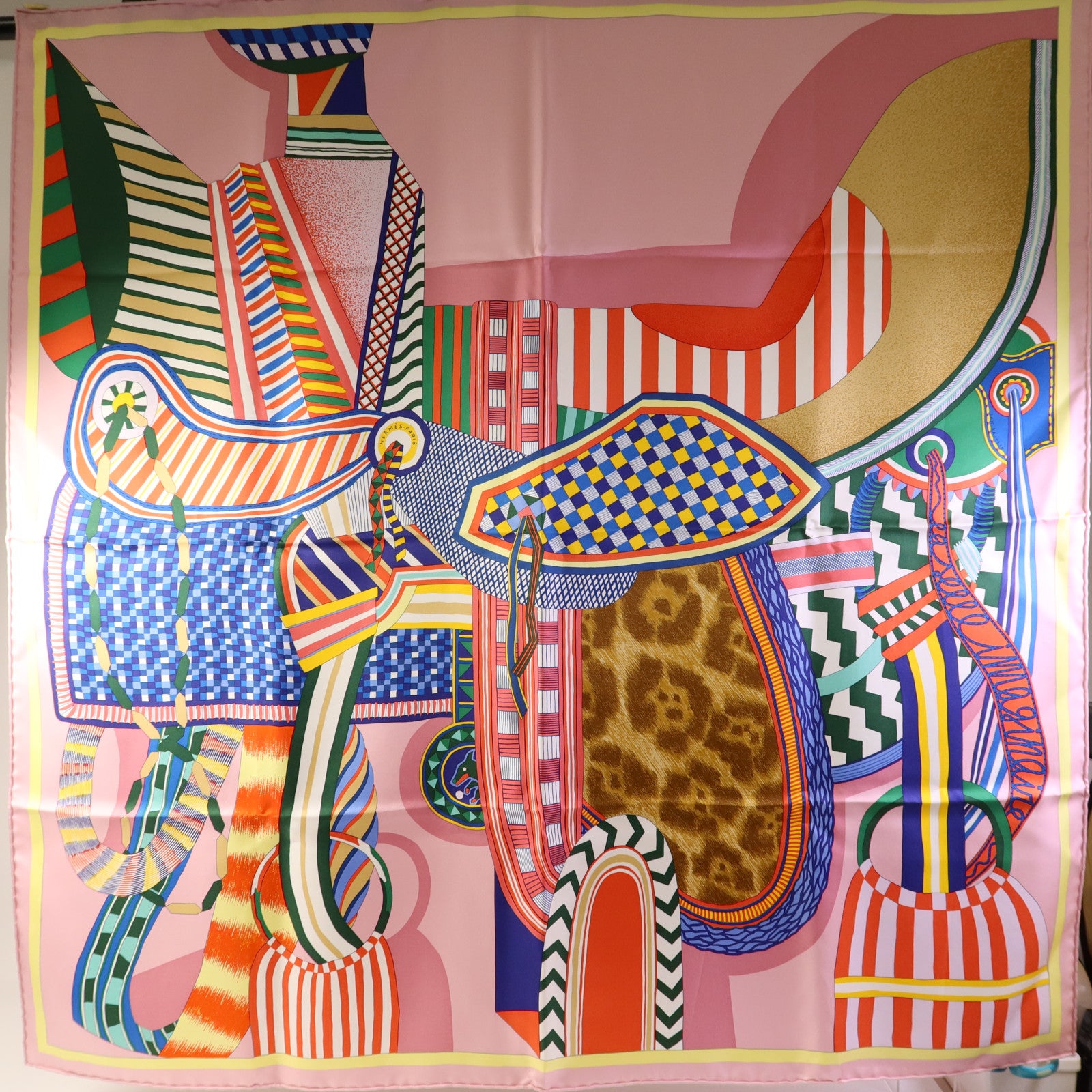 HERMES 絲質Scarf 90X90絲巾Multicolor