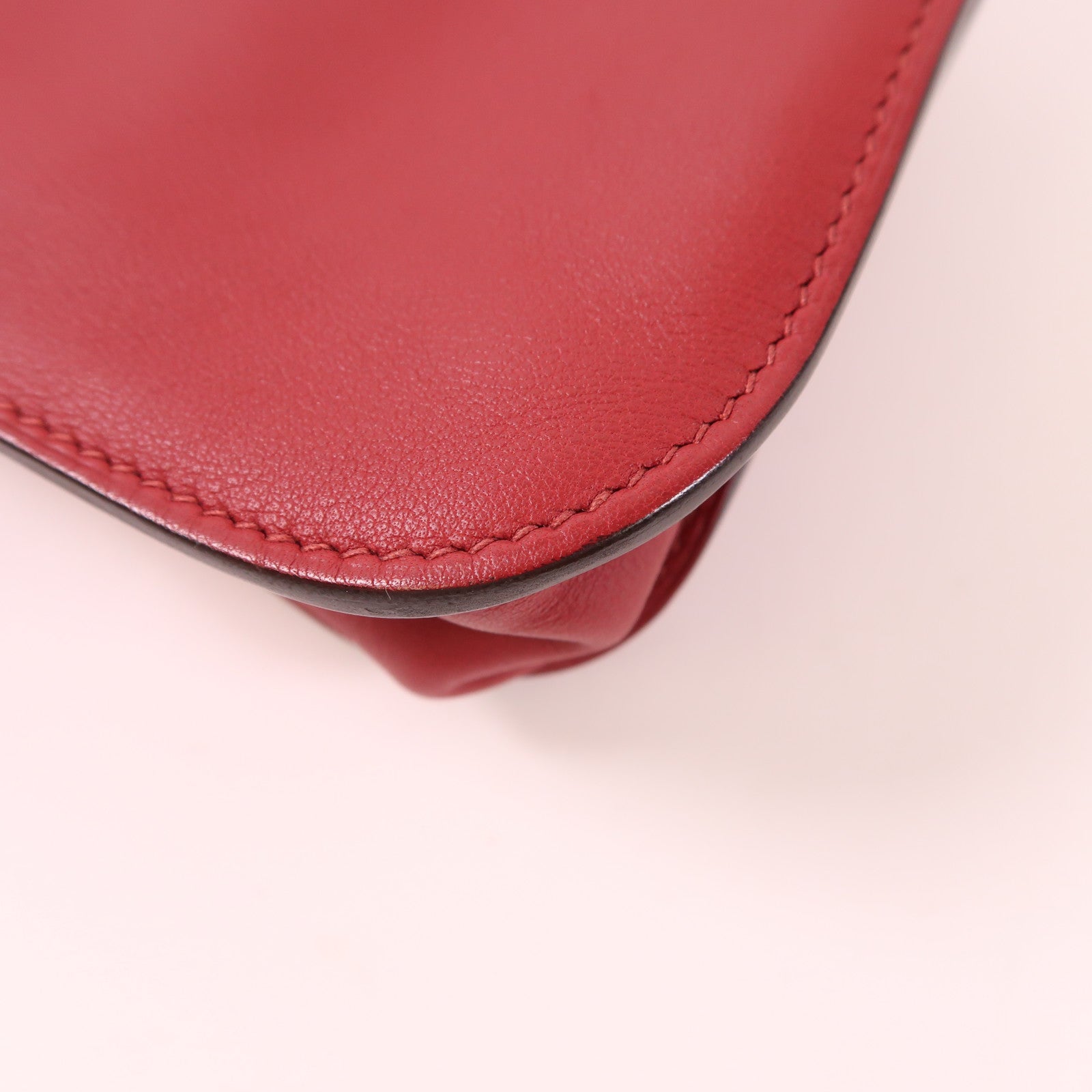 HERMES Swift皮革Mini Halzan銀扣手挽肩背兩用袋Rouge Garance