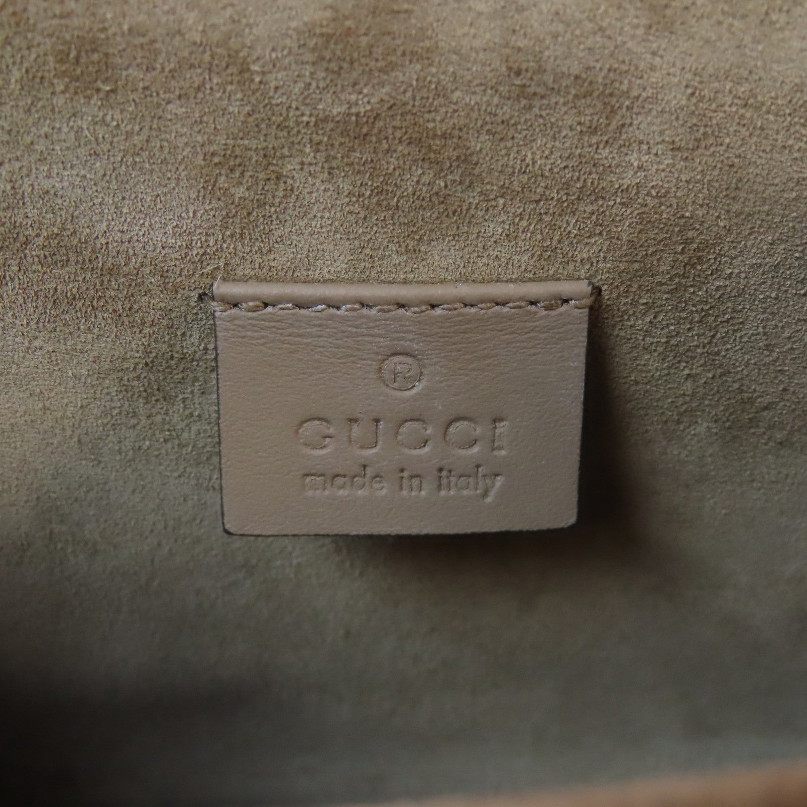 GUCCI 塗層帆布/麂皮皮革GG Supreme Chain Shoulder銀扣鏈帶肩背袋啡色