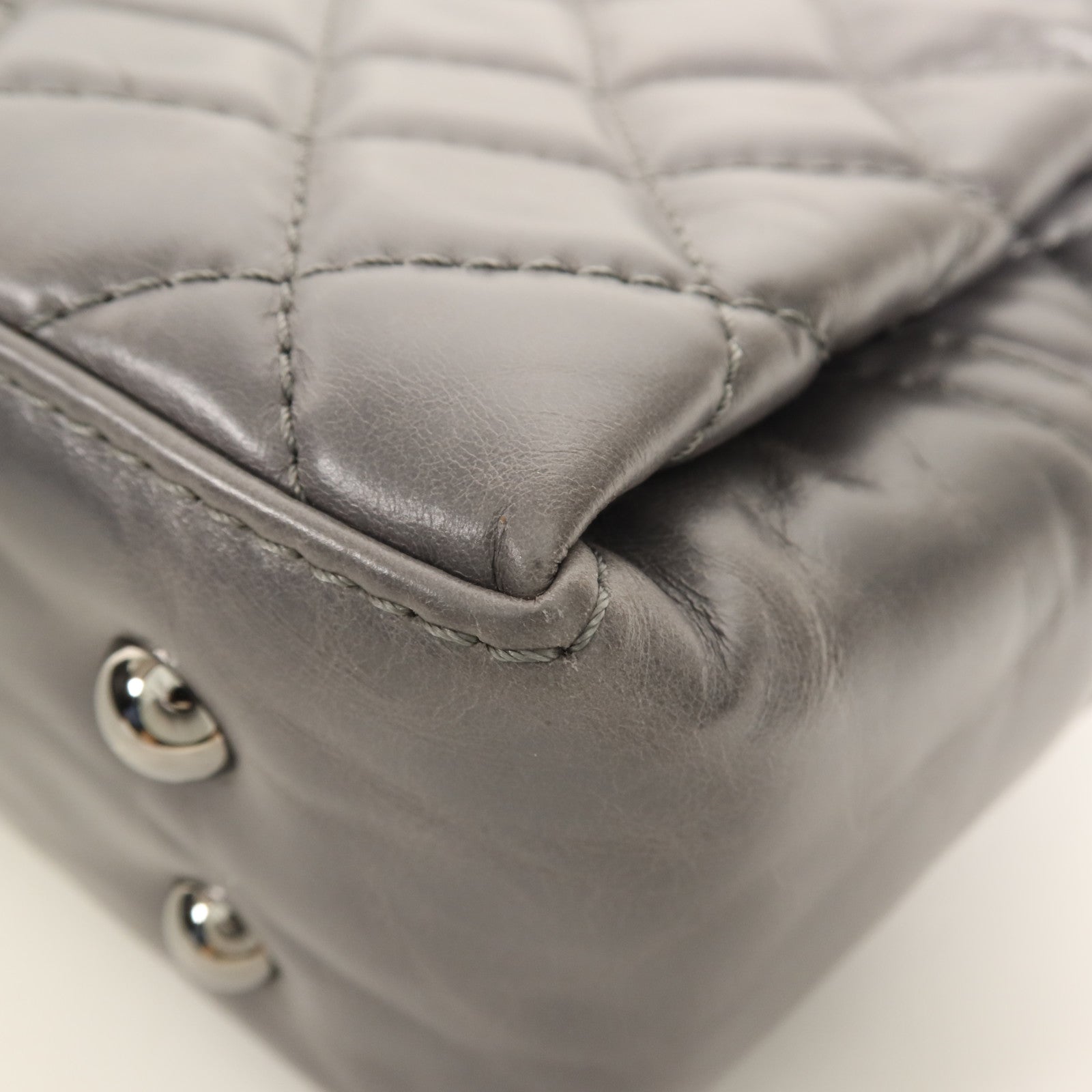 CHANEL 牛皮皮革Chain Shoulder Bag銀扣鏈帶肩背袋