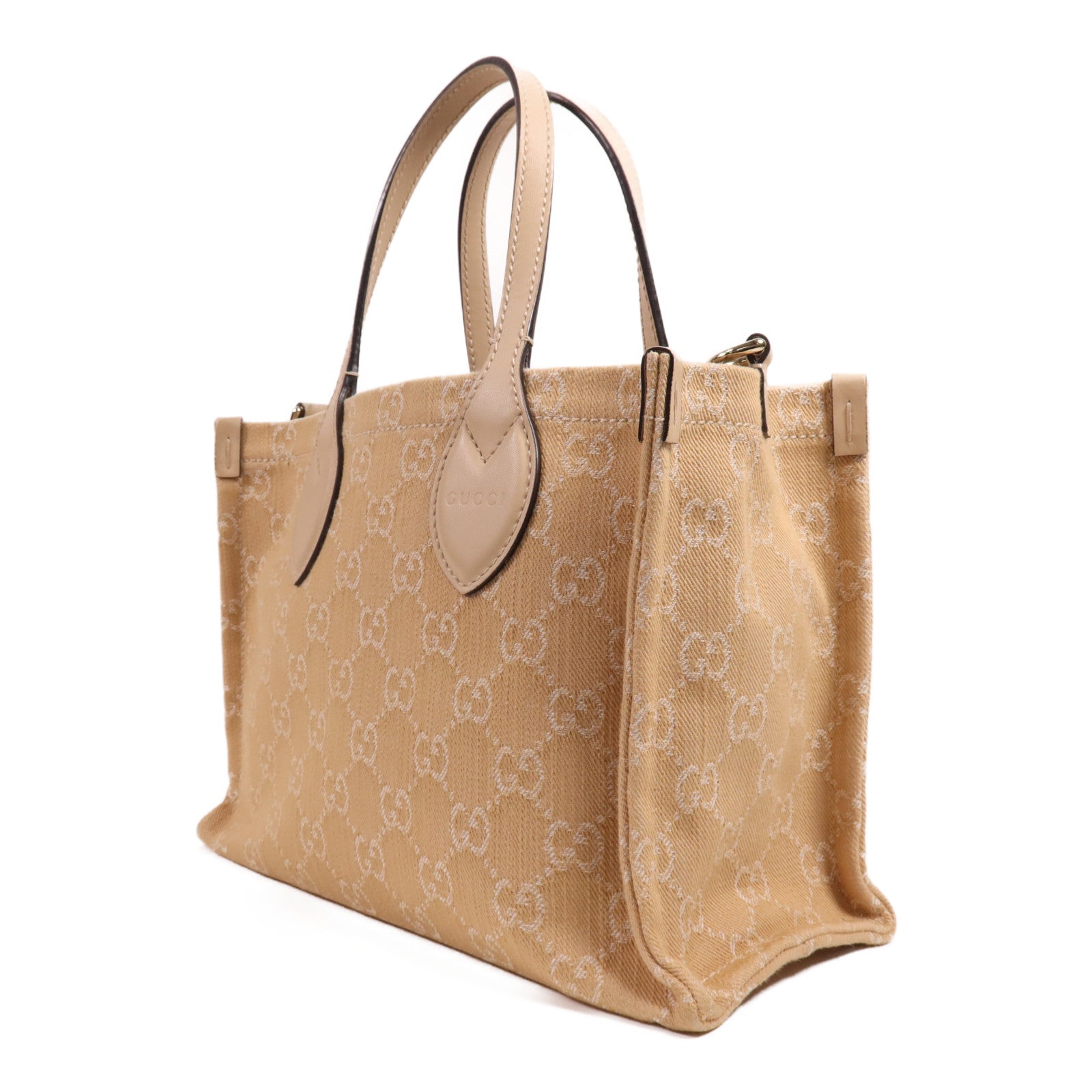 GUCCI 帆布2 Way Shoulder金扣手挽肩背兩用袋