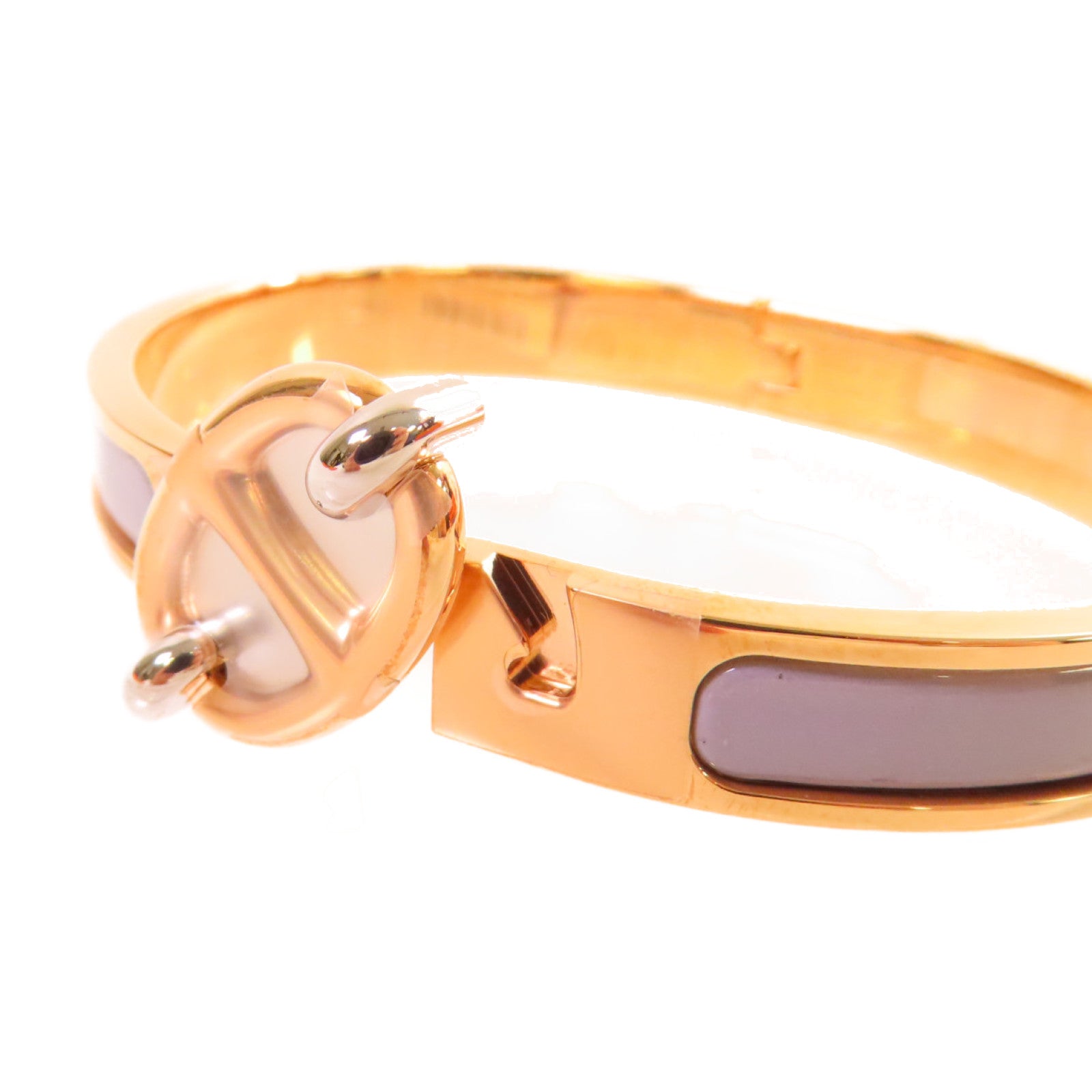 HERMES 金屬/琺瑯Mini Clic Chaine d'Ancre Bracelet手鐲灰色
