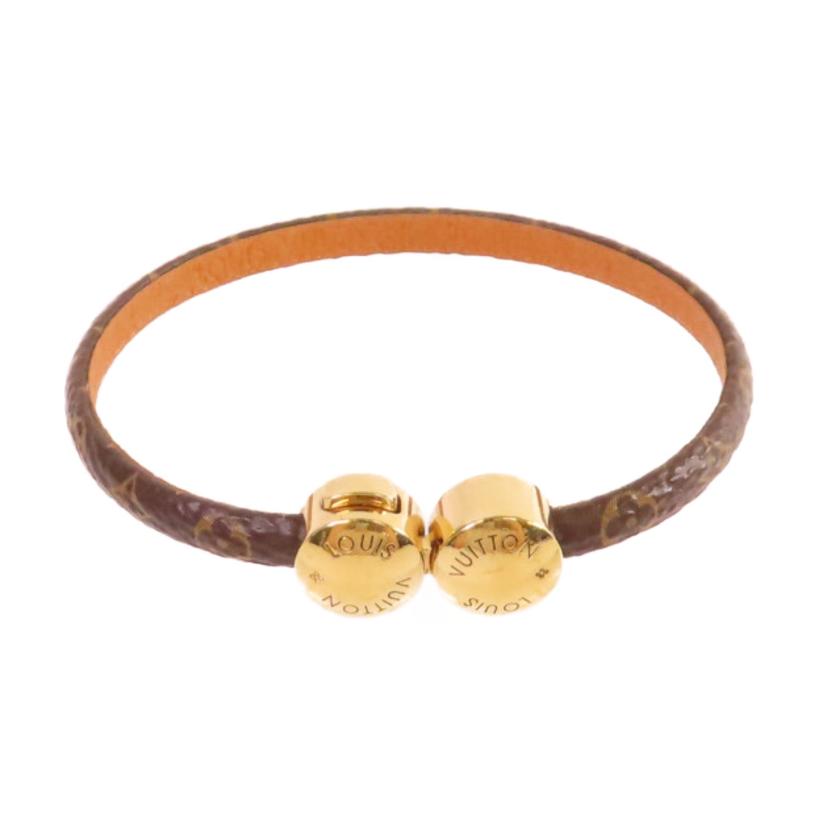 LOUIS VUITTON Monogram Historic Mini Monogram Bracelet金扣手鏈啡色