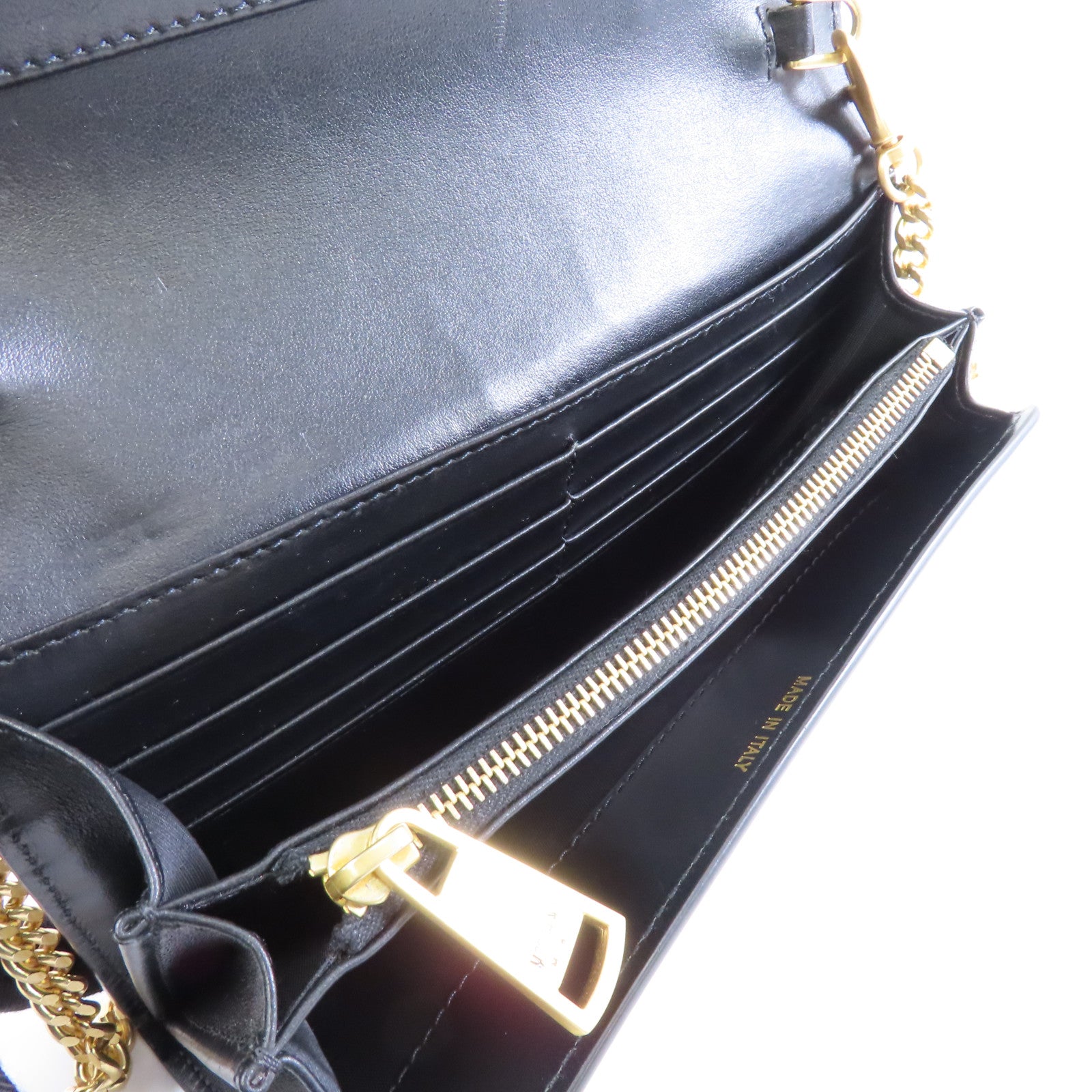 MOSCHINO 塗層帆布Chain Shoulder Bag金扣鏈帶肩背袋黑色